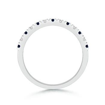 2mm A U Prong Sapphire Diamond Half Eternity Wedding Band in P950 Platinum product image