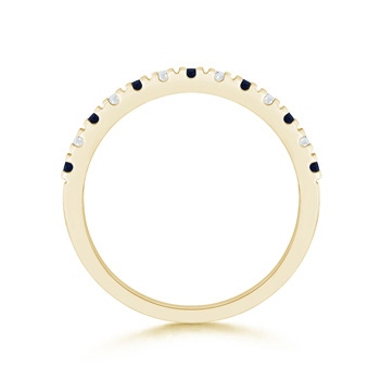 2mm A U Prong Sapphire Diamond Half Eternity Wedding Band in Yellow Gold product image