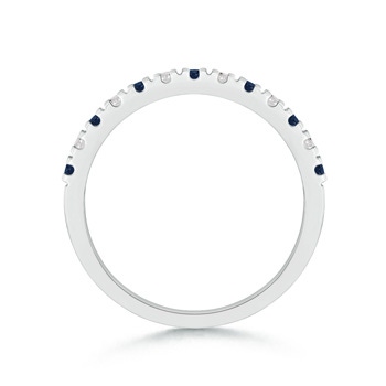 2mm AA U Prong Sapphire Diamond Half Eternity Wedding Band in P950 Platinum product image