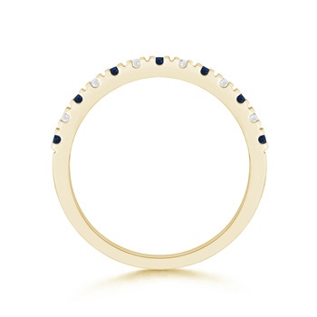 2mm AA U Prong Sapphire Diamond Half Eternity Wedding Band in Yellow Gold product image
