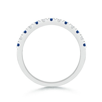 2mm AAA U Prong Sapphire Diamond Half Eternity Wedding Band in P950 Platinum product image