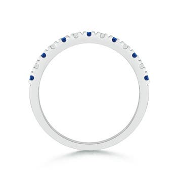 AAA - Blue Sapphire / 0.56 CT / 14 KT White Gold