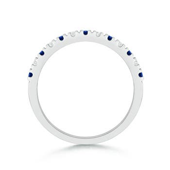 AAAA - Blue Sapphire / 0.56 CT / 14 KT White Gold