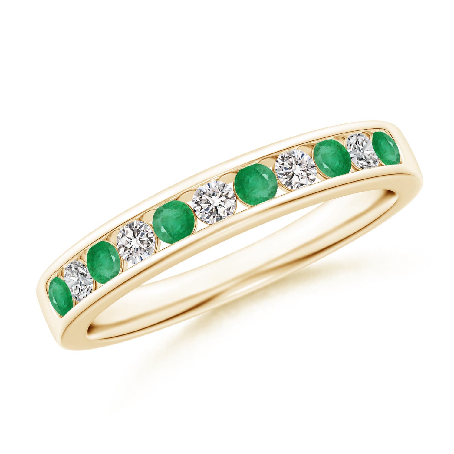 A - Emerald / 0.42 CT / 14 KT Yellow Gold