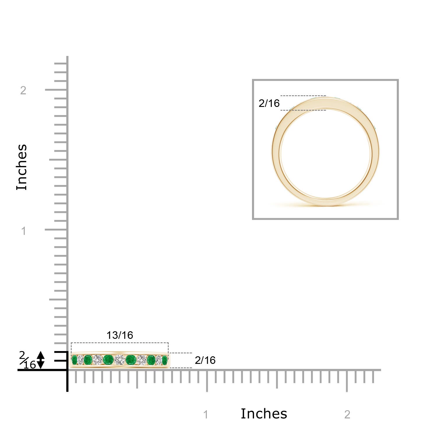 AA - Emerald / 0.42 CT / 14 KT Yellow Gold