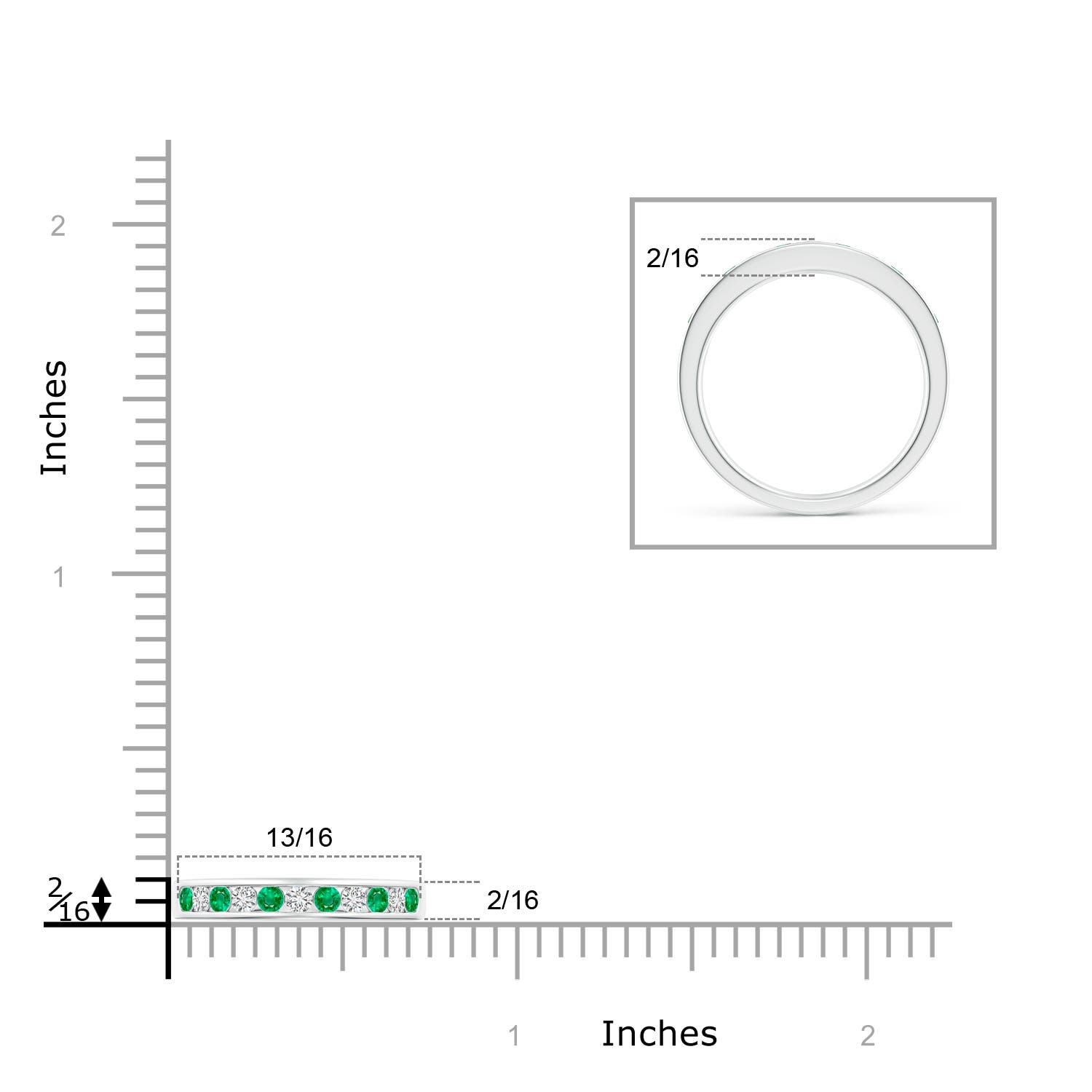 AAA - Emerald / 0.42 CT / 14 KT White Gold