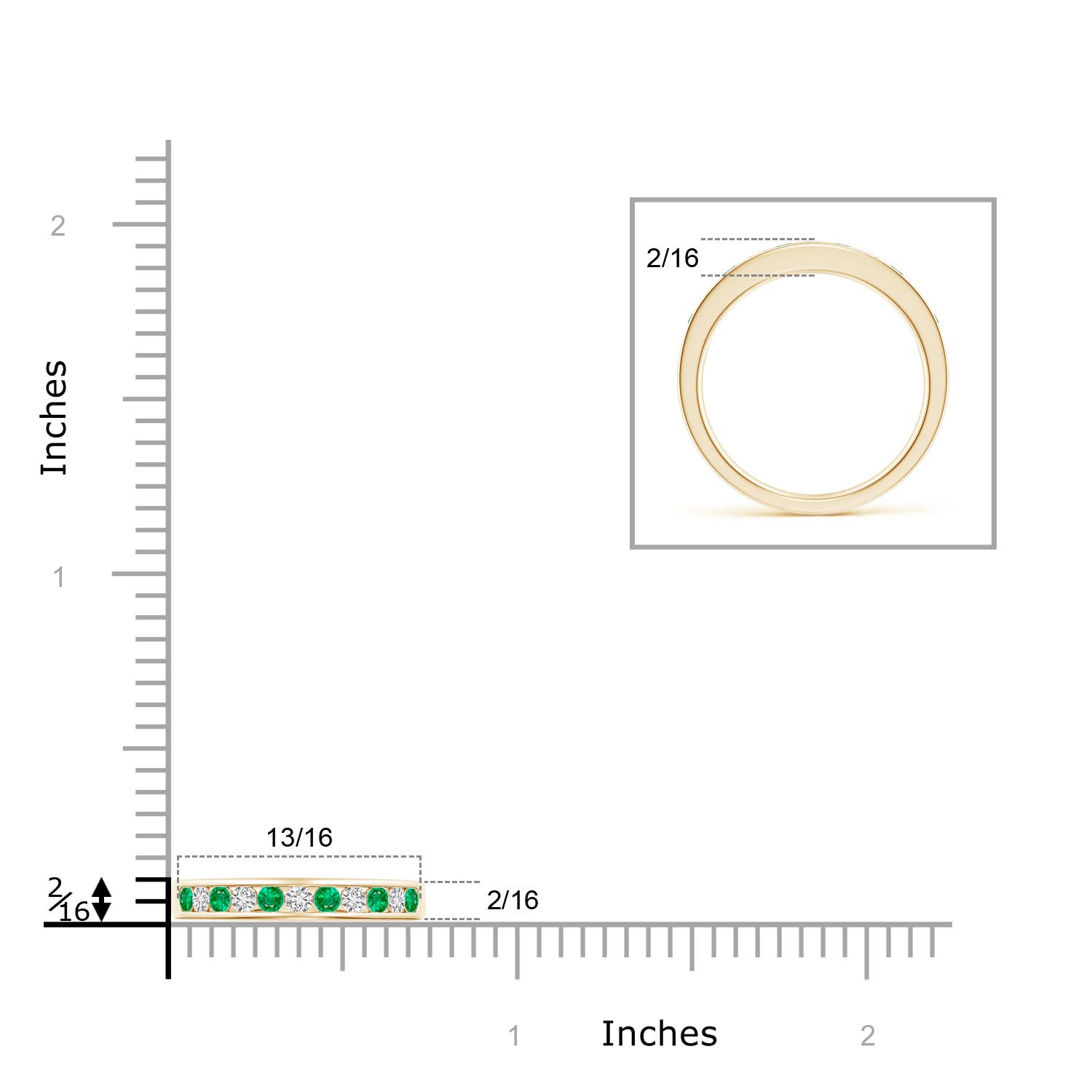 AAA - Emerald / 0.42 CT / 14 KT Yellow Gold