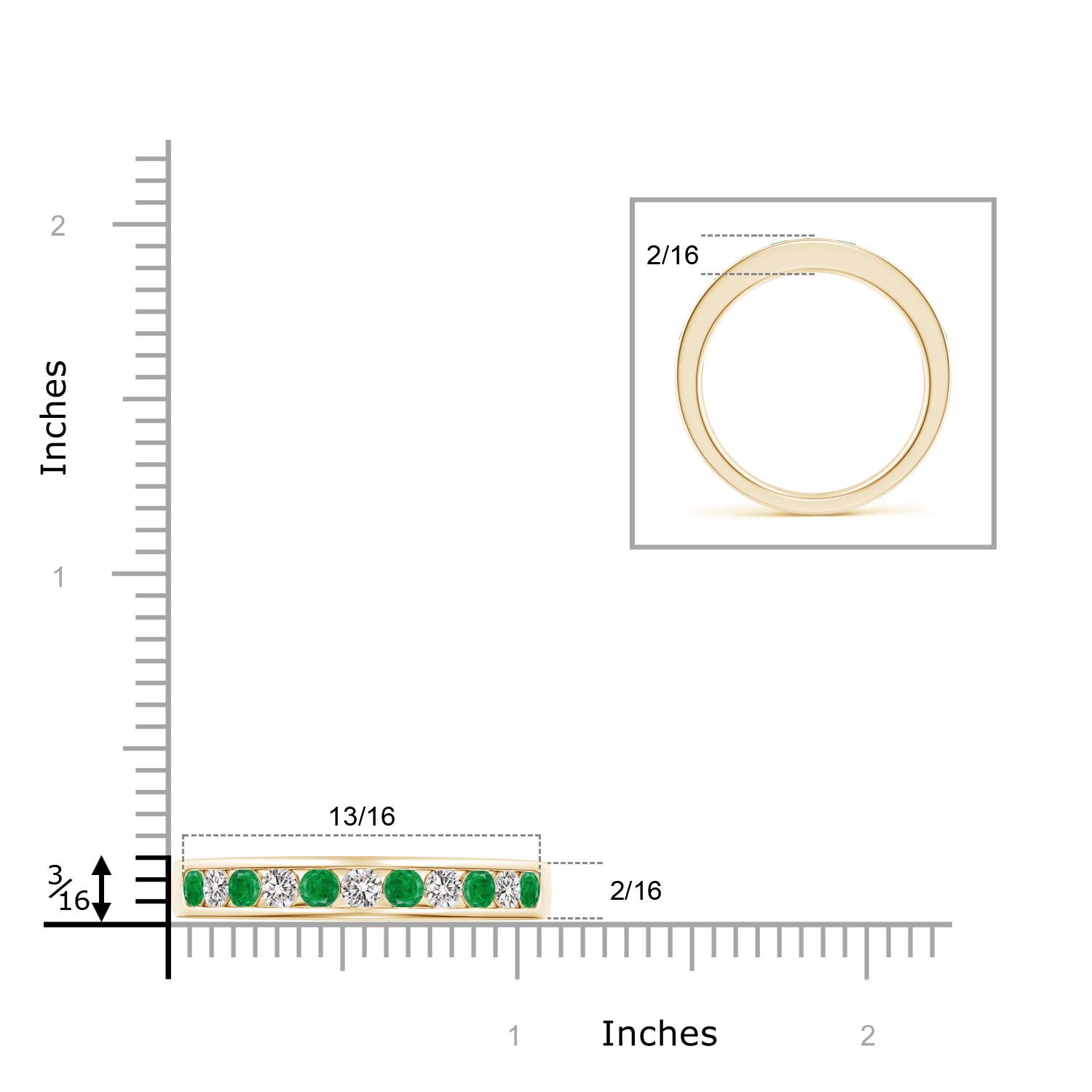 AA - Emerald / 0.72 CT / 14 KT Yellow Gold