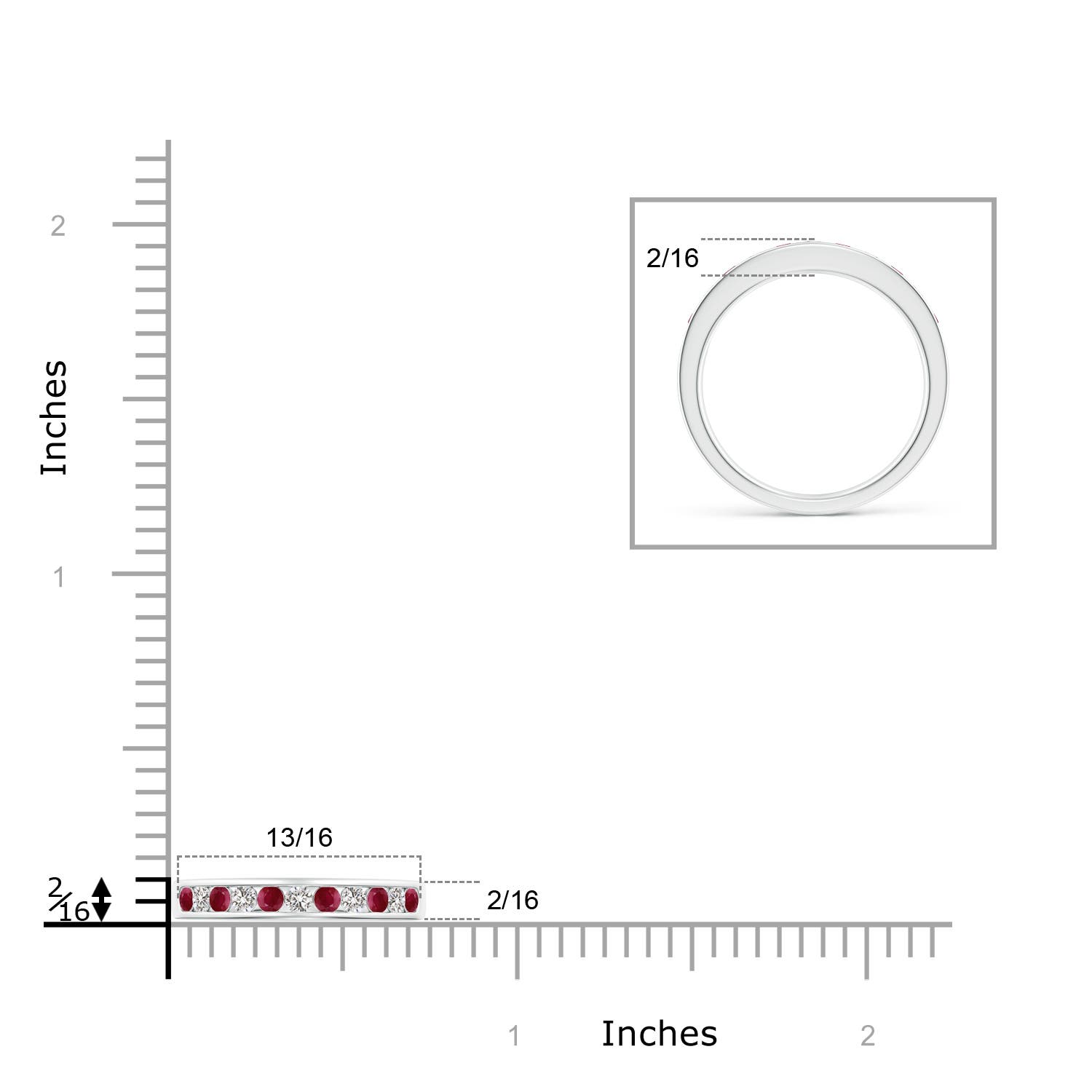 A - Ruby / 0.53 CT / 14 KT White Gold