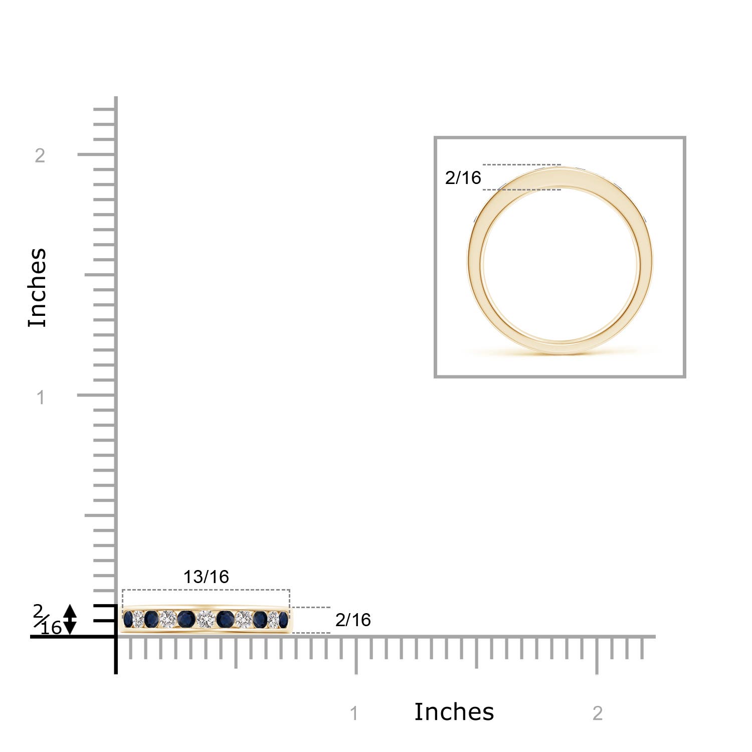 A - Blue Sapphire / 0.53 CT / 14 KT Yellow Gold