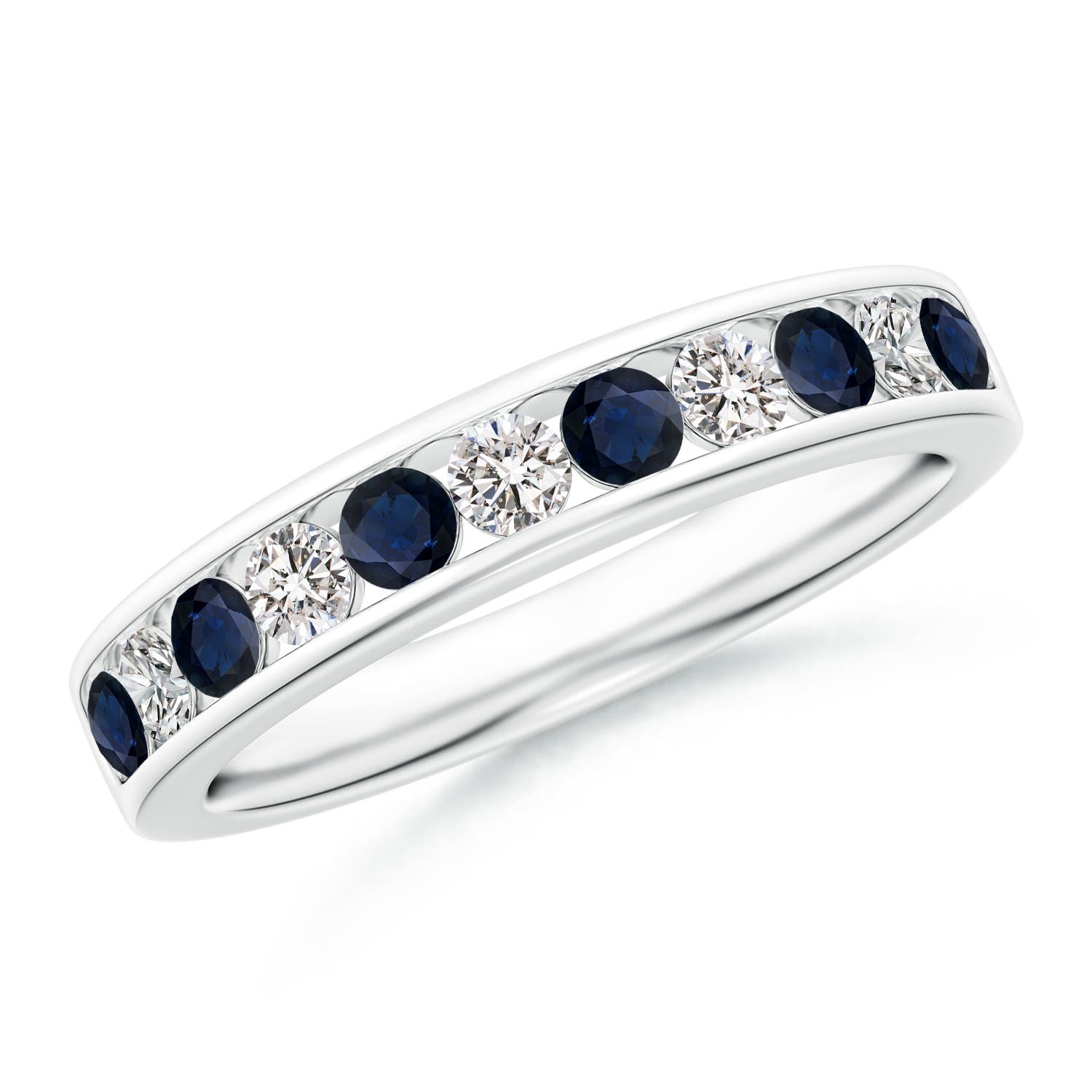 A - Blue Sapphire / 0.89 CT / 14 KT White Gold