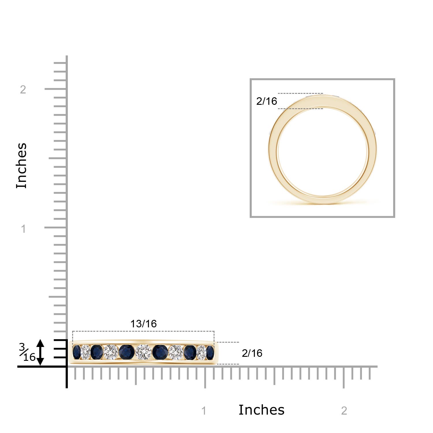 A - Blue Sapphire / 0.89 CT / 14 KT Yellow Gold