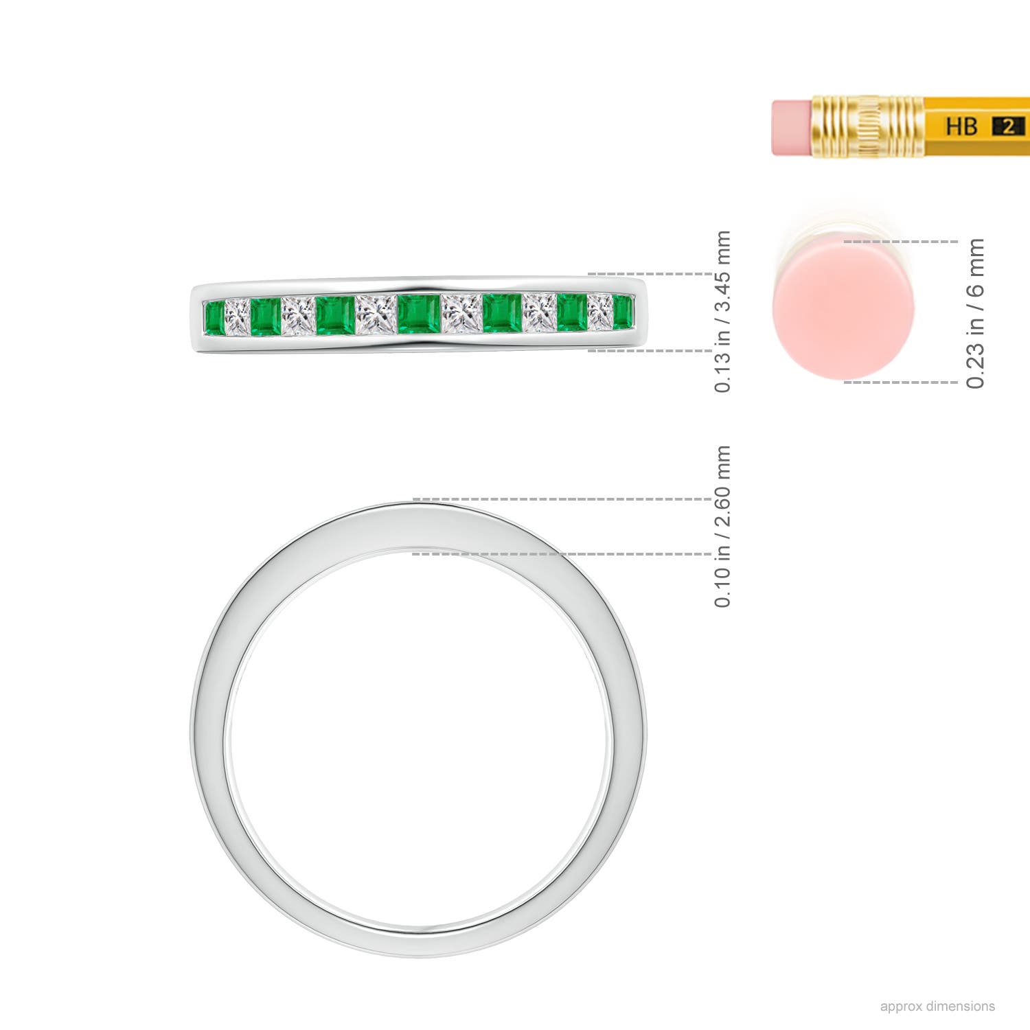 AA - Emerald / 0.38 CT / 14 KT White Gold