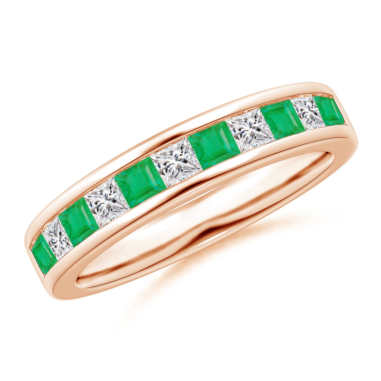 A - Emerald / 0.87 CT / 14 KT Rose Gold