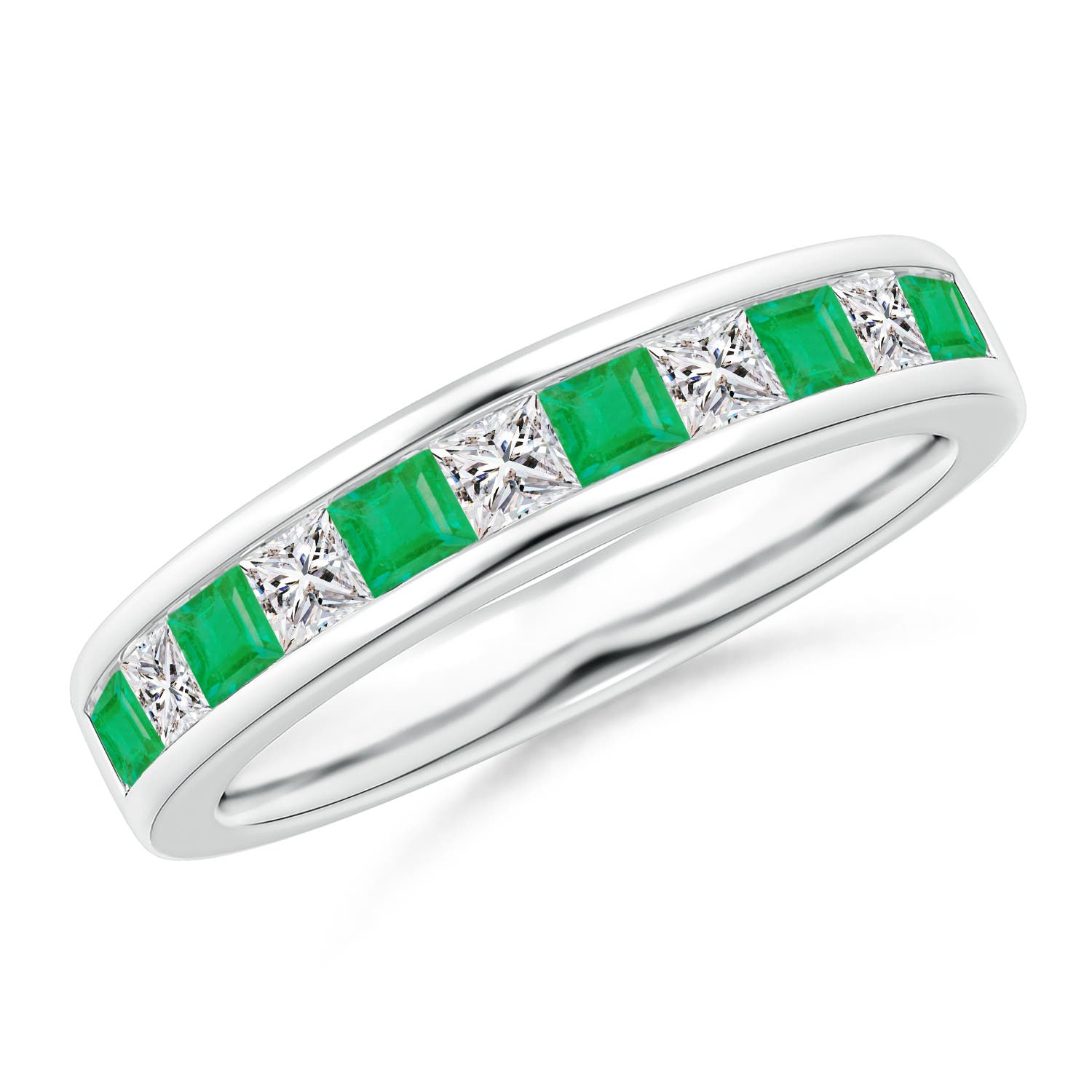 A - Emerald / 0.87 CT / 14 KT White Gold