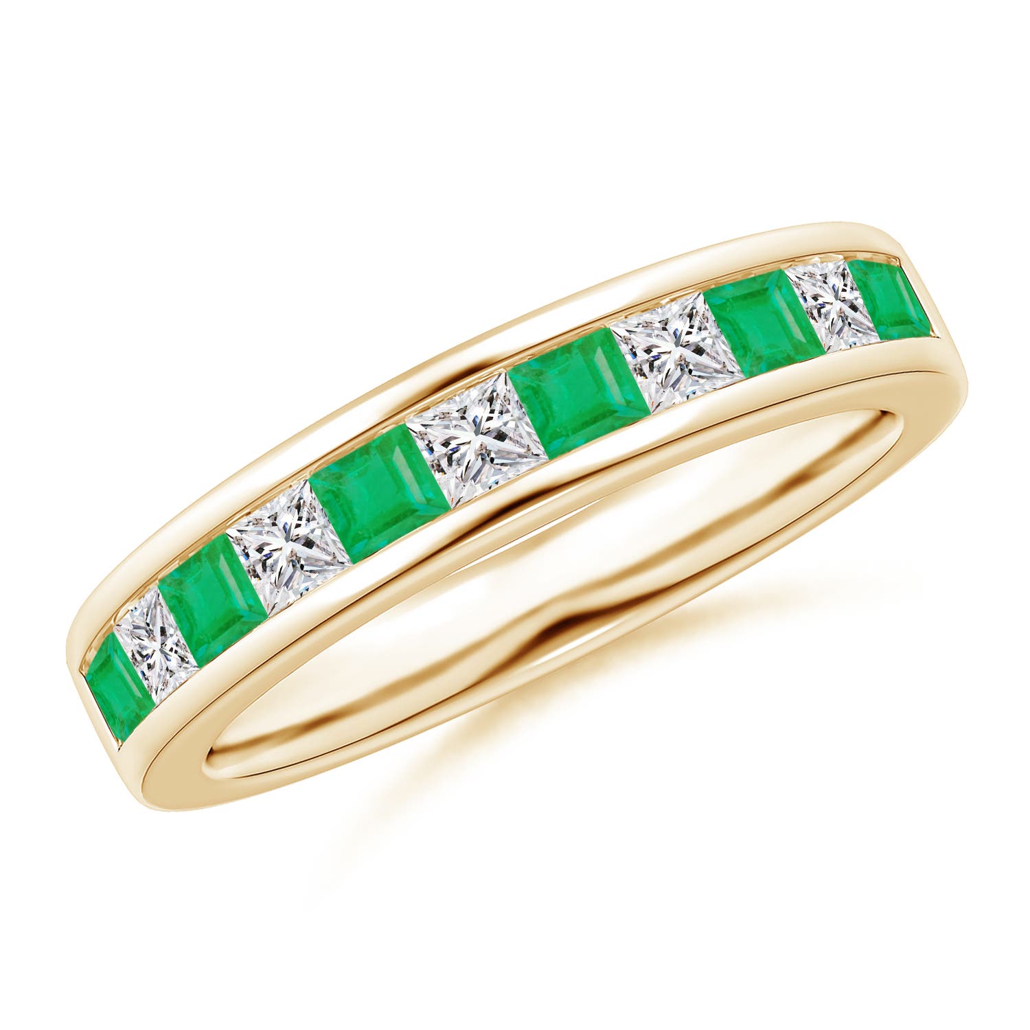 A - Emerald / 0.87 CT / 14 KT Yellow Gold