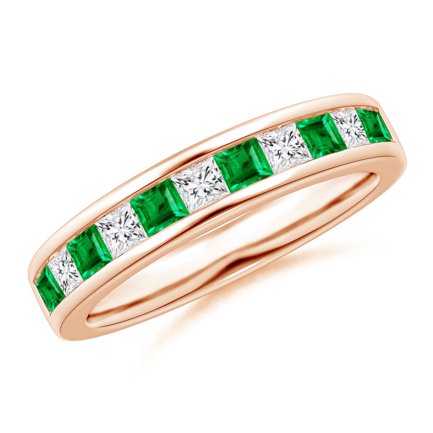 AAA - Emerald / 0.87 CT / 14 KT Rose Gold