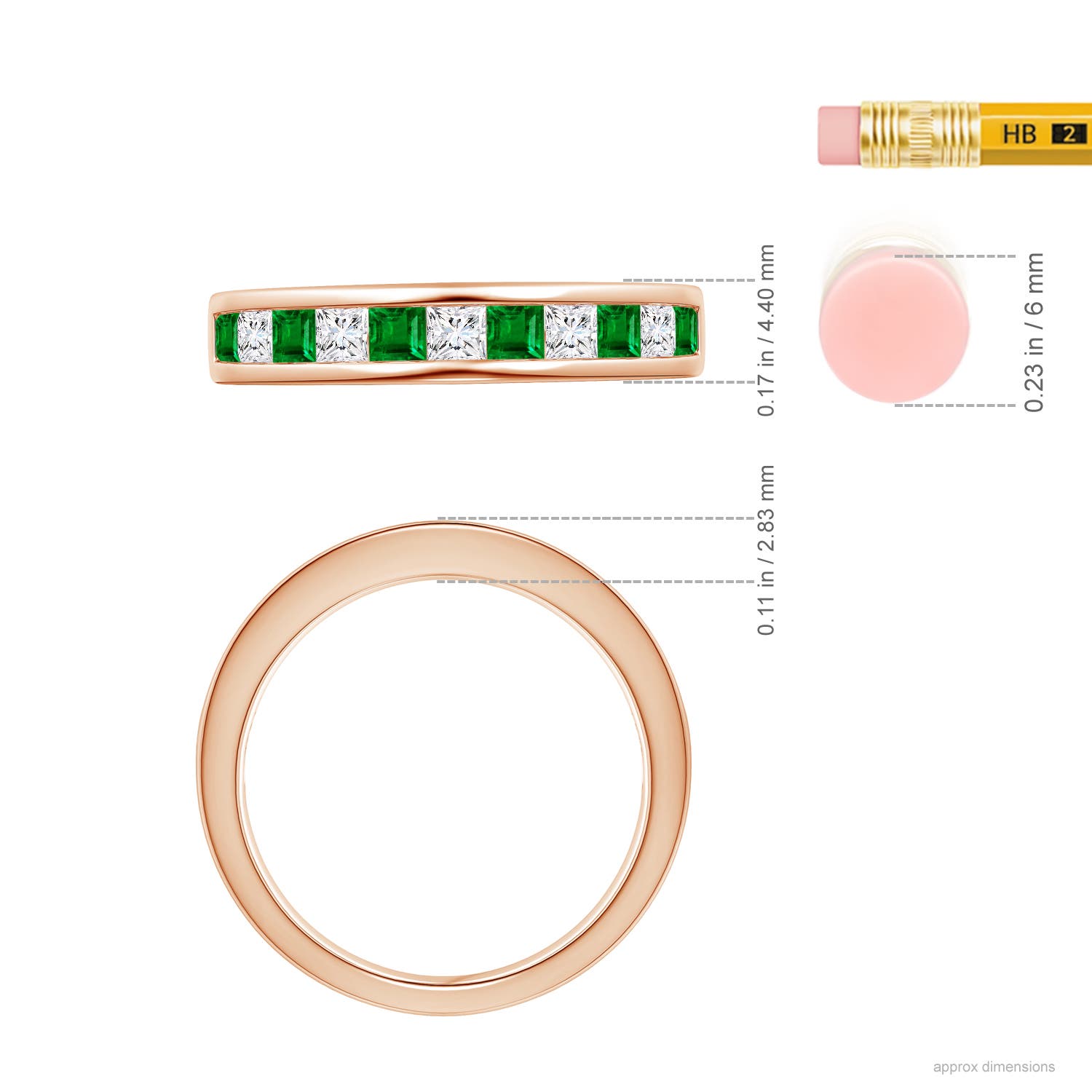 AAAA - Emerald / 0.87 CT / 14 KT Rose Gold