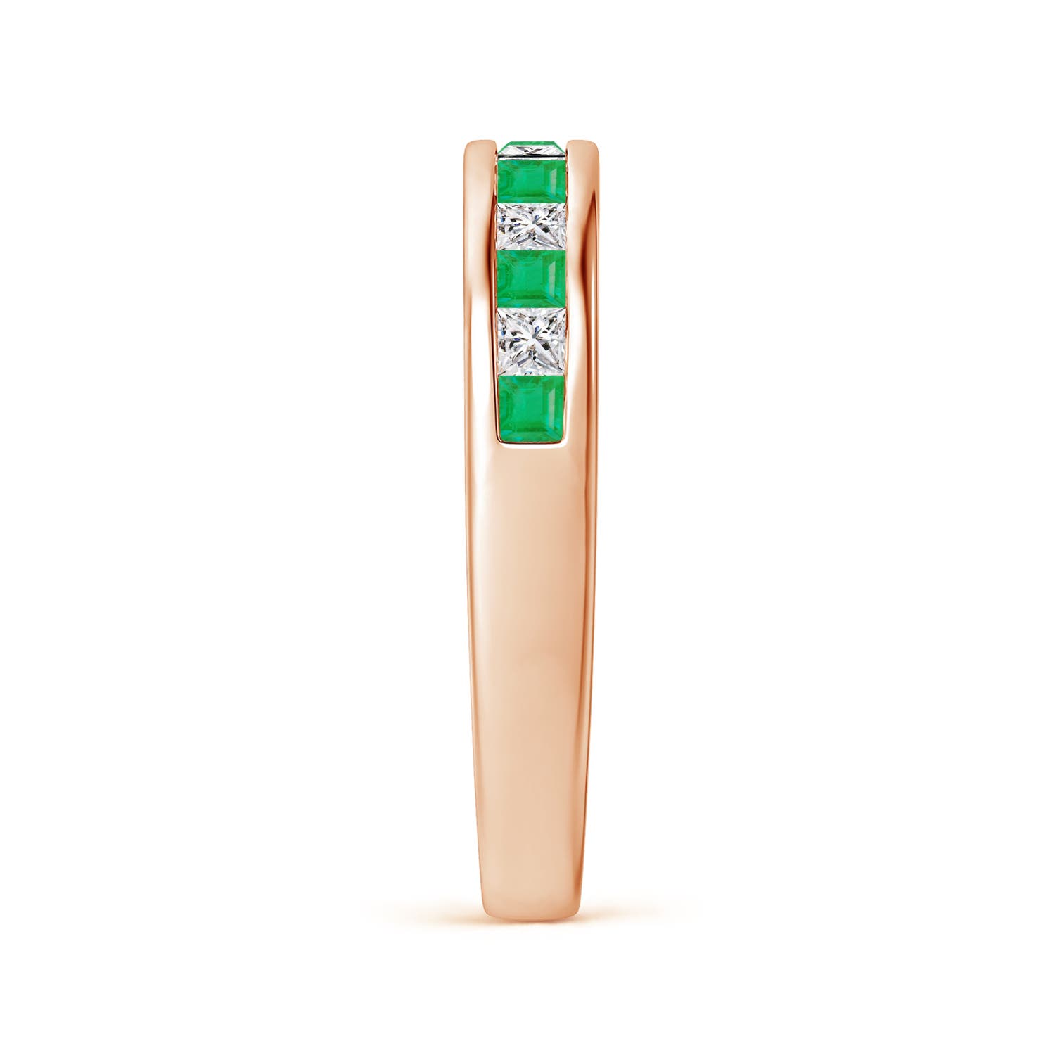 A - Emerald / 0.62 CT / 14 KT Rose Gold