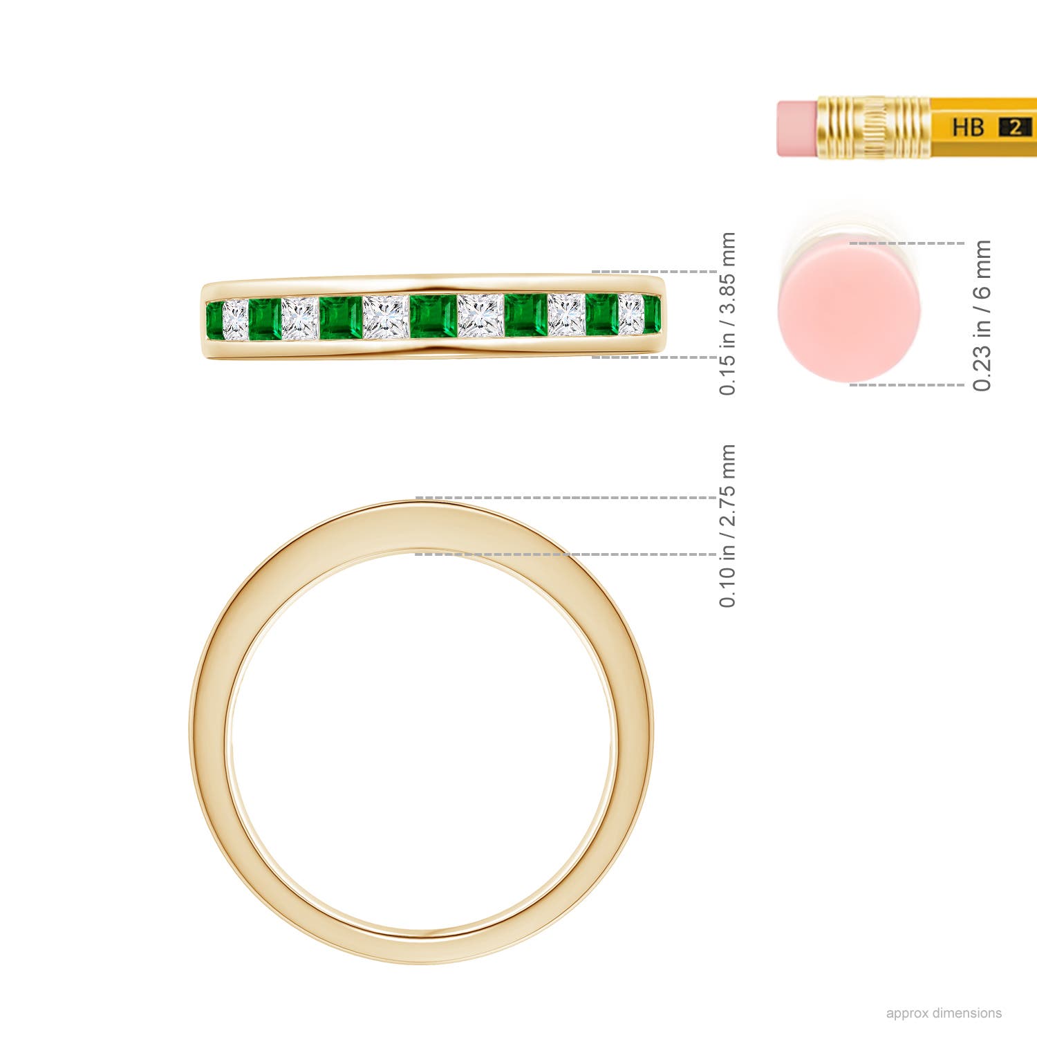 AAAA - Emerald / 0.62 CT / 14 KT Yellow Gold