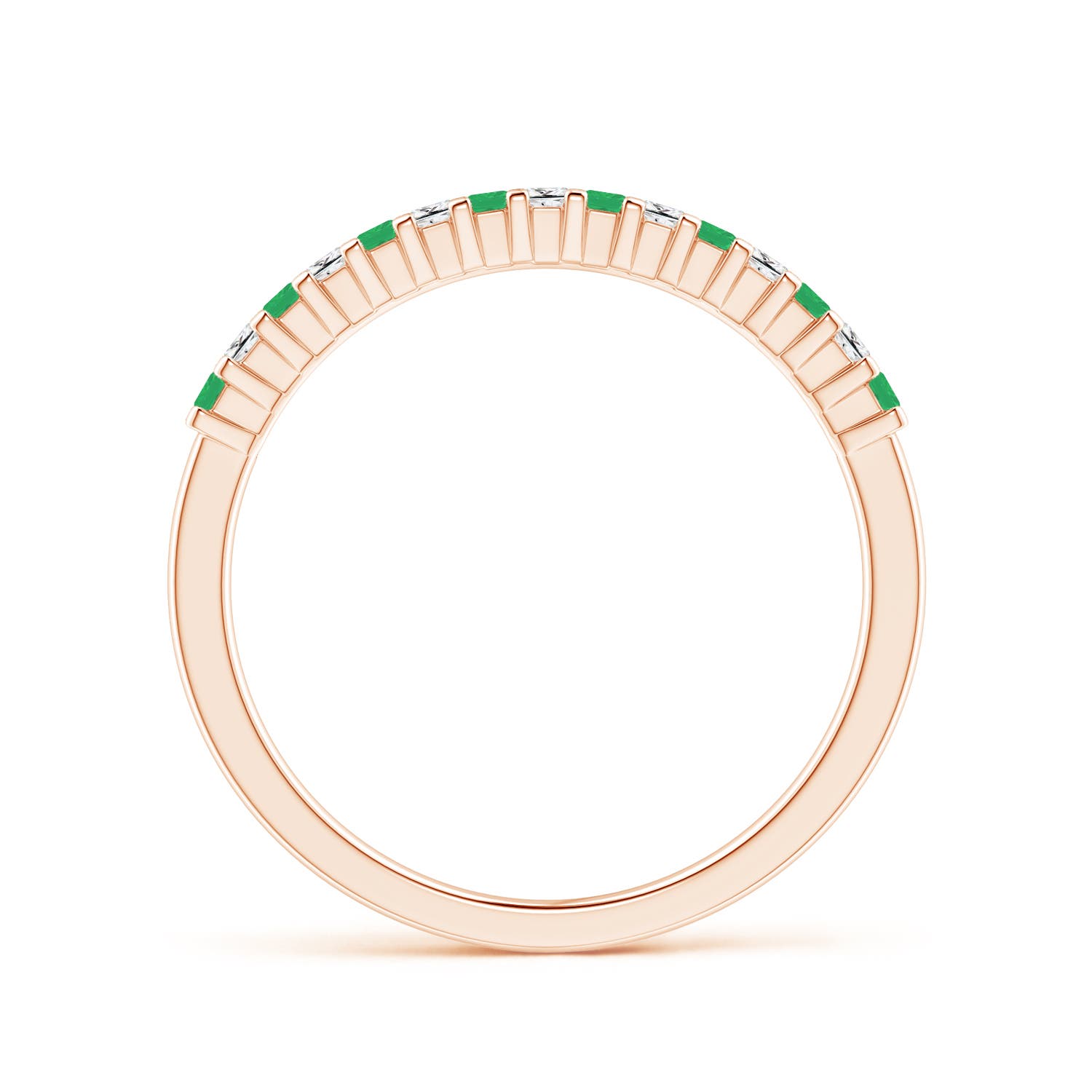 A - Emerald / 0.21 CT / 14 KT Rose Gold