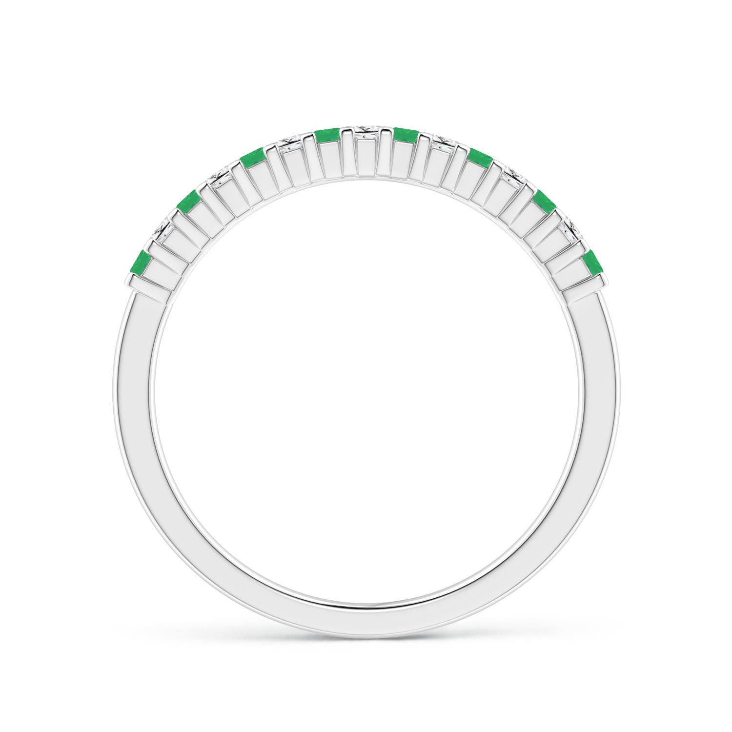 A - Emerald / 0.21 CT / 14 KT White Gold