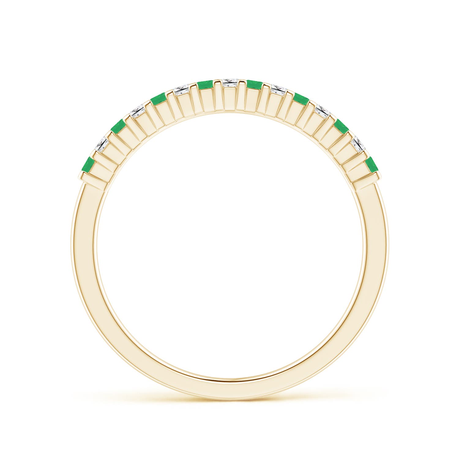 A - Emerald / 0.21 CT / 14 KT Yellow Gold