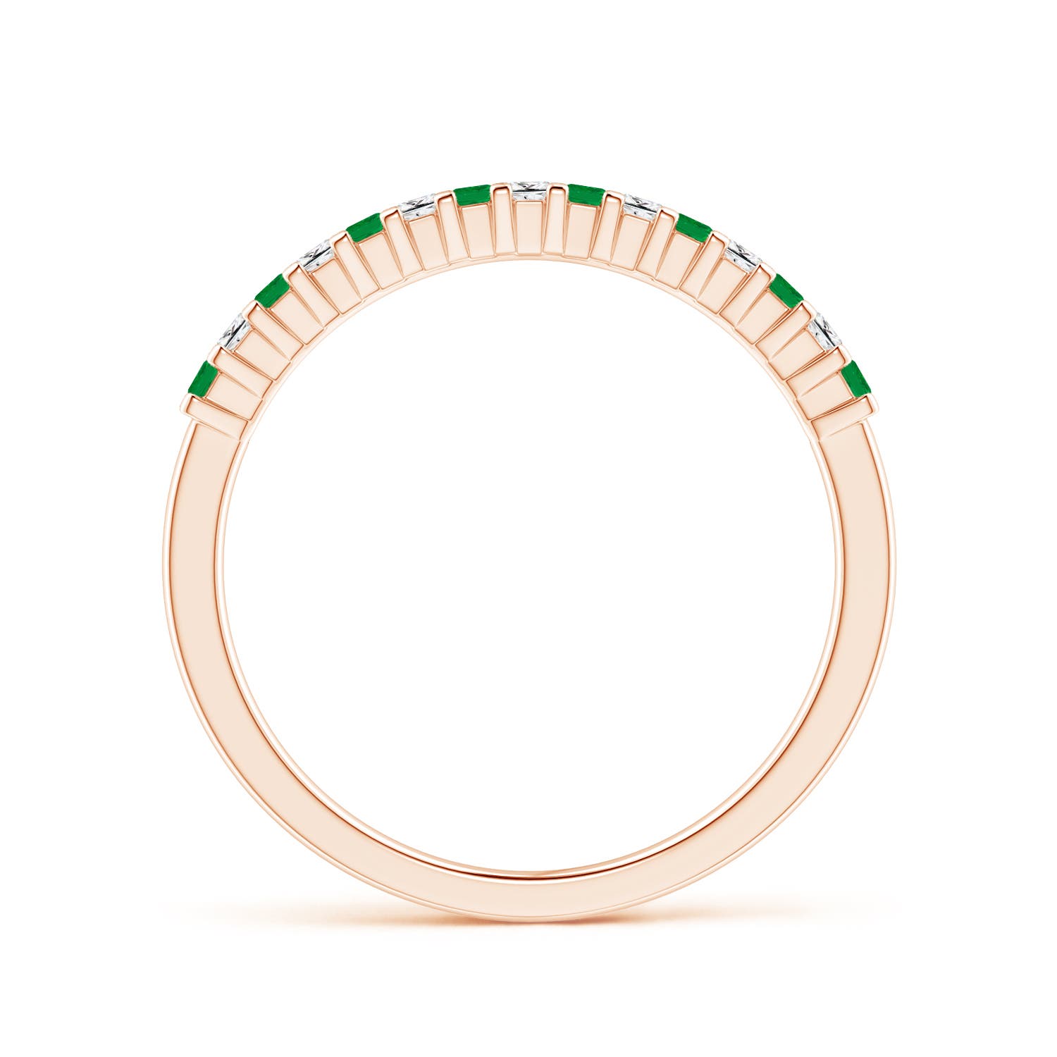 AA - Emerald / 0.21 CT / 14 KT Rose Gold