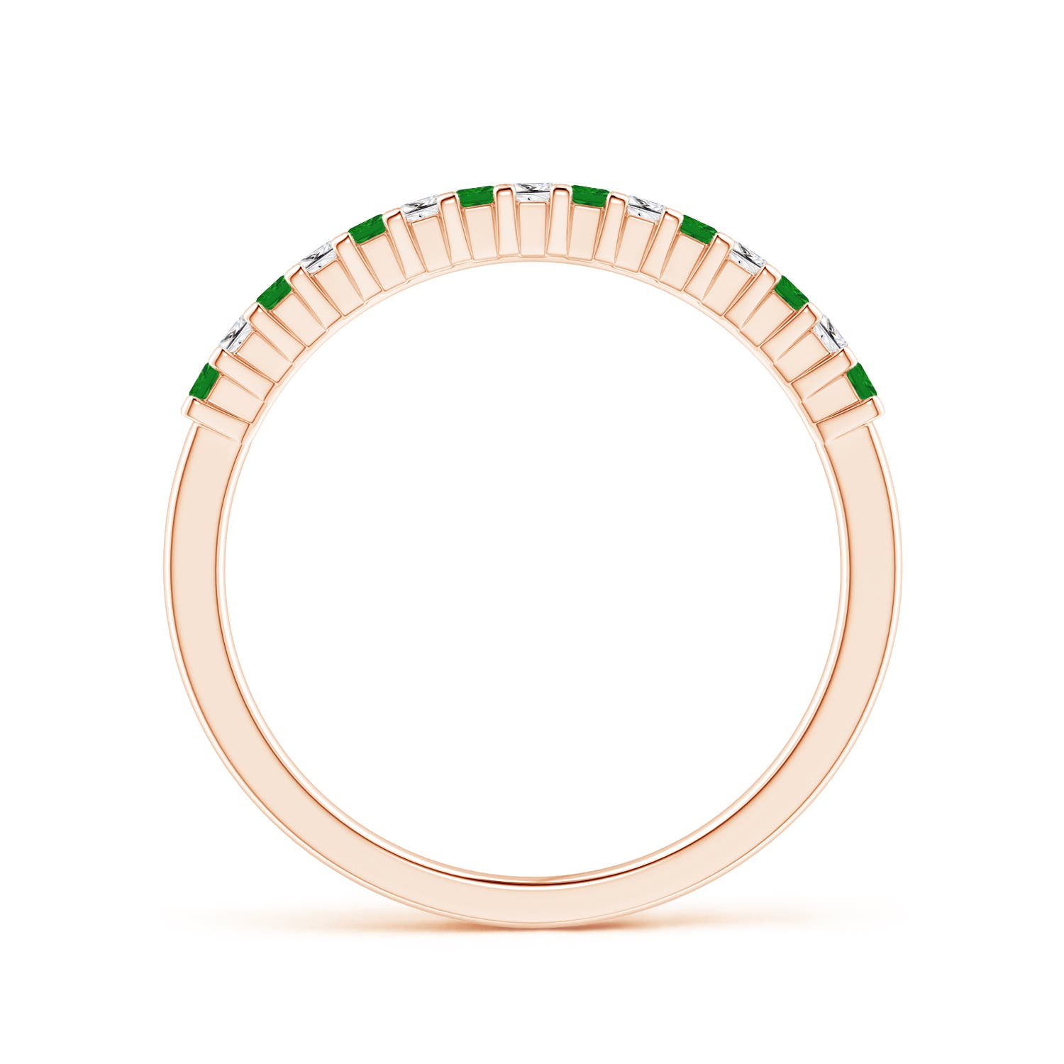 AAA - Emerald / 0.21 CT / 14 KT Rose Gold