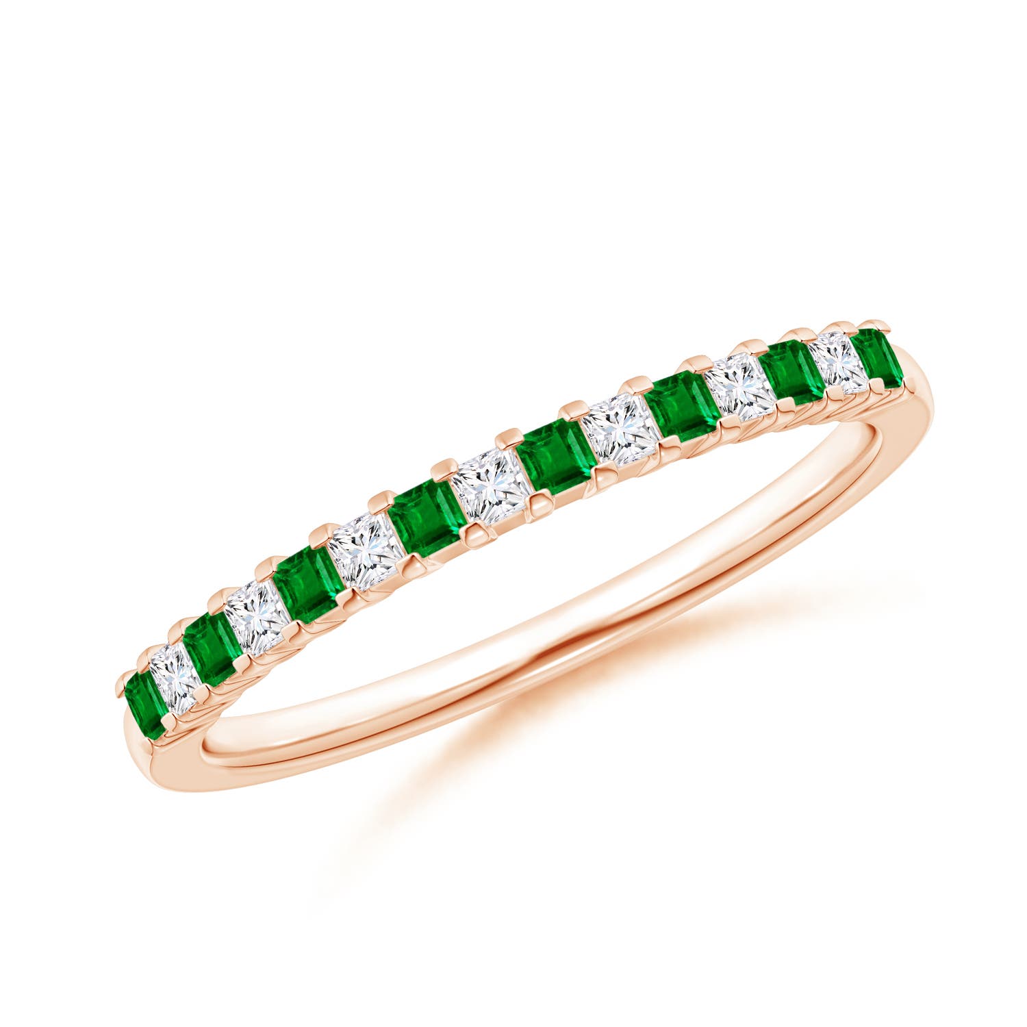 AAAA - Emerald / 0.21 CT / 14 KT Rose Gold