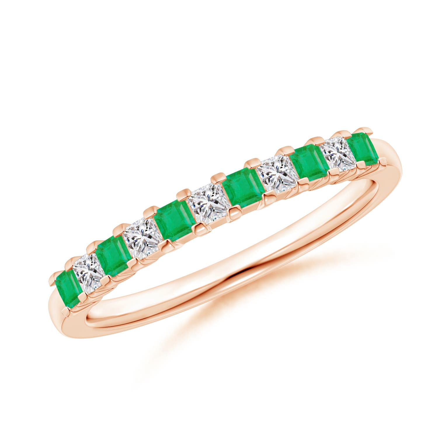 A - Emerald / 0.44 CT / 14 KT Rose Gold