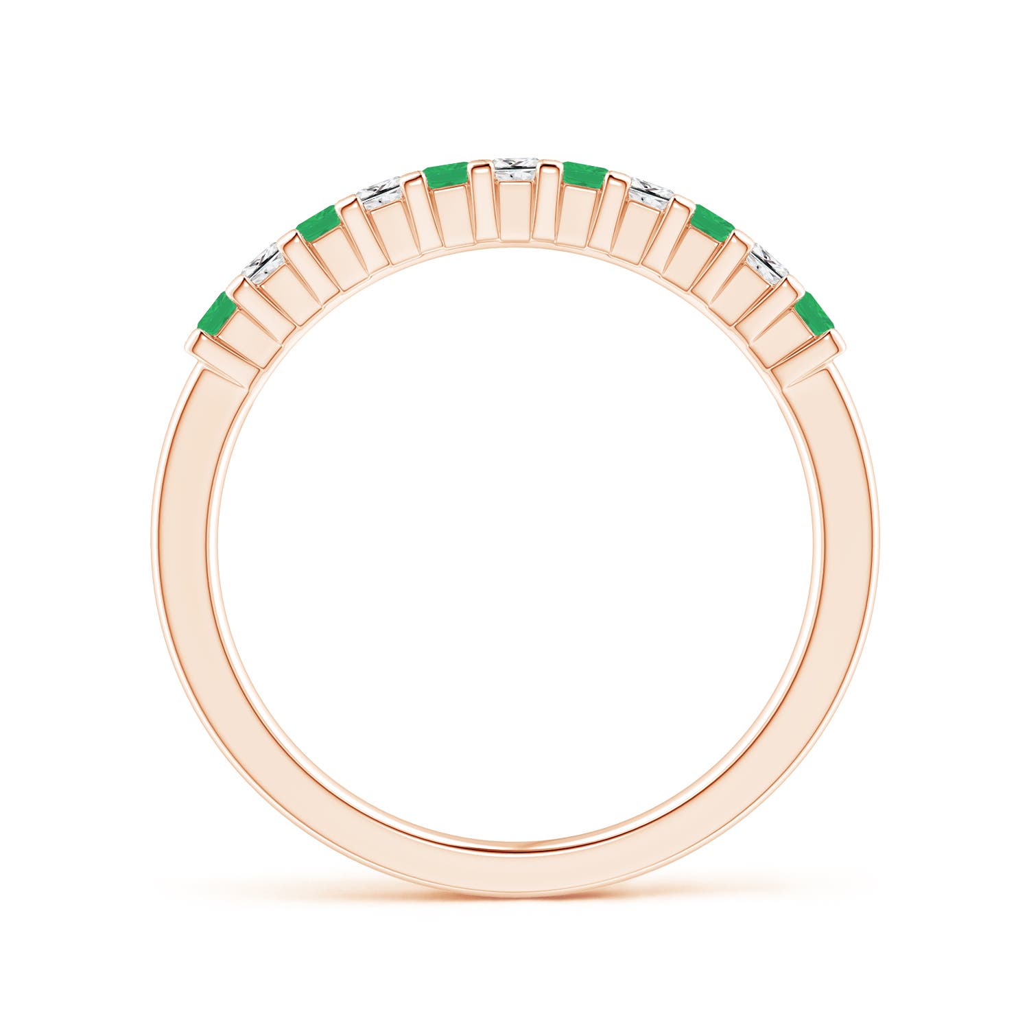 A - Emerald / 0.44 CT / 14 KT Rose Gold