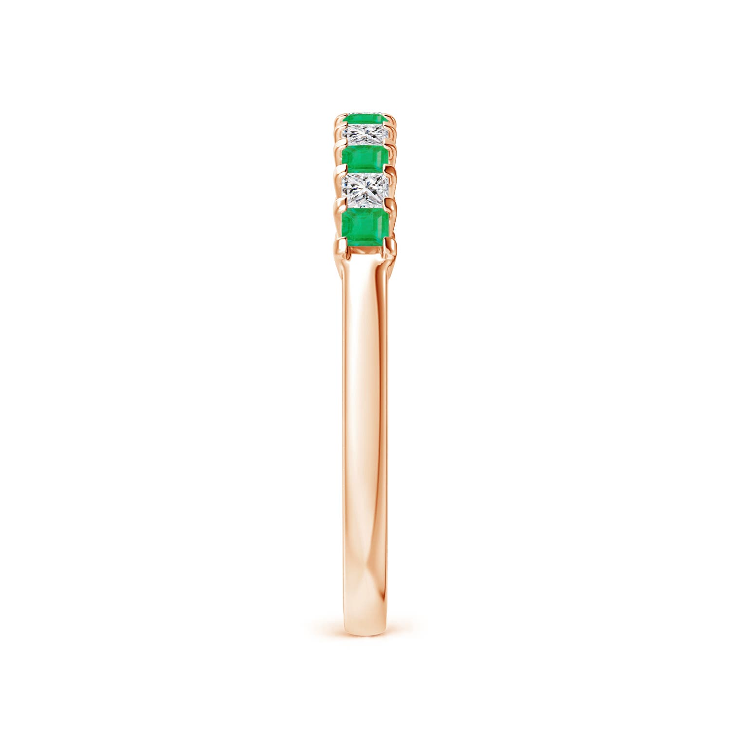 A - Emerald / 0.44 CT / 14 KT Rose Gold