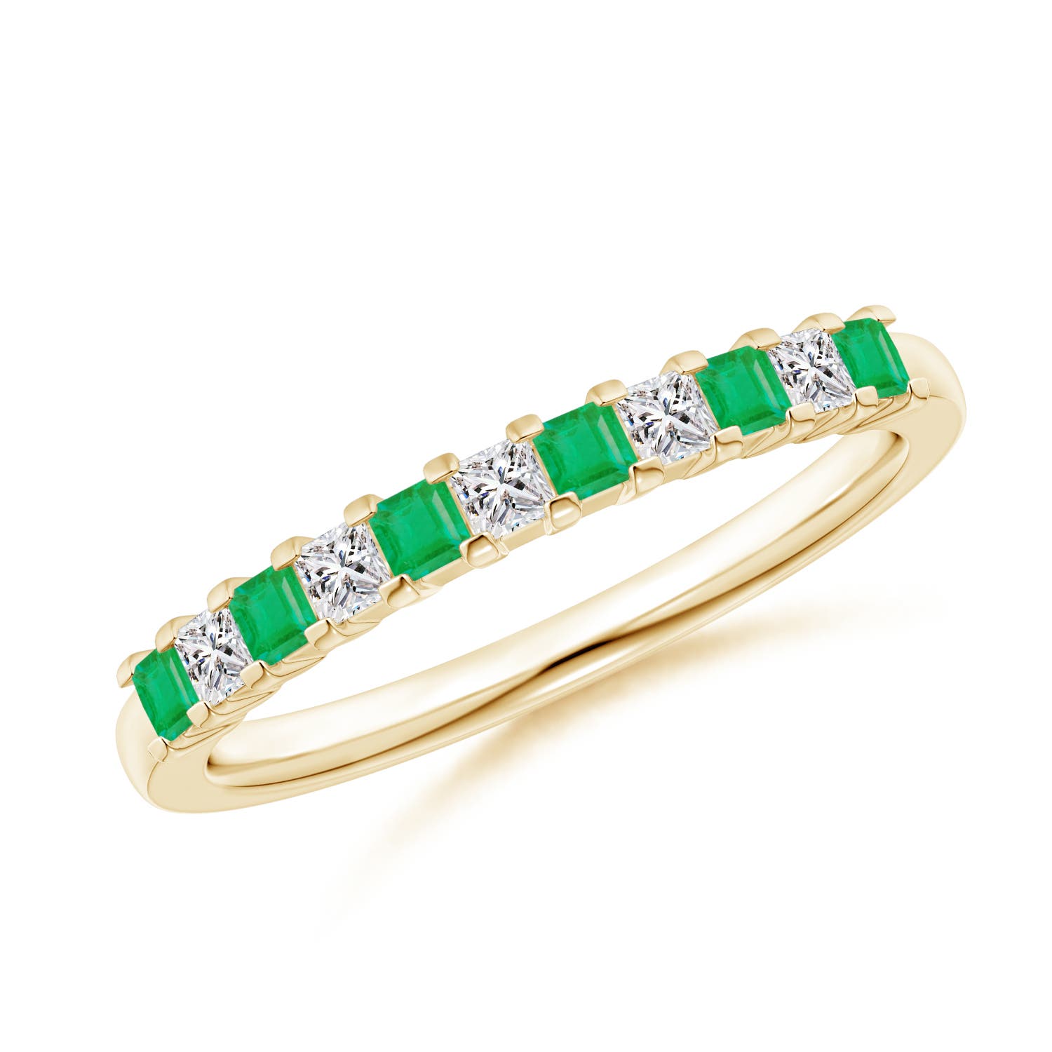 A - Emerald / 0.44 CT / 14 KT Yellow Gold