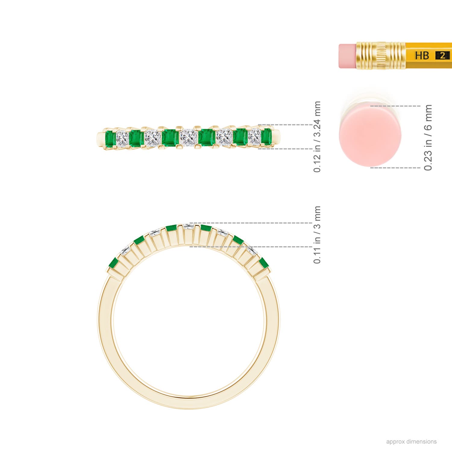 AA - Emerald / 0.44 CT / 14 KT Yellow Gold