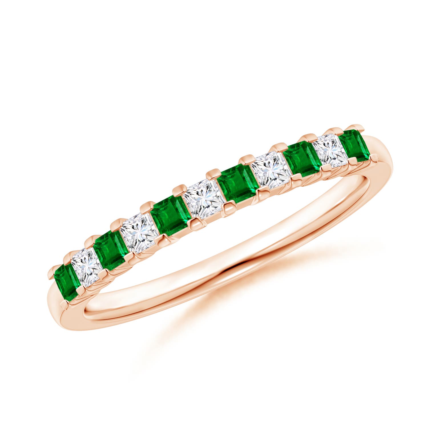 AAAA - Emerald / 0.44 CT / 14 KT Rose Gold