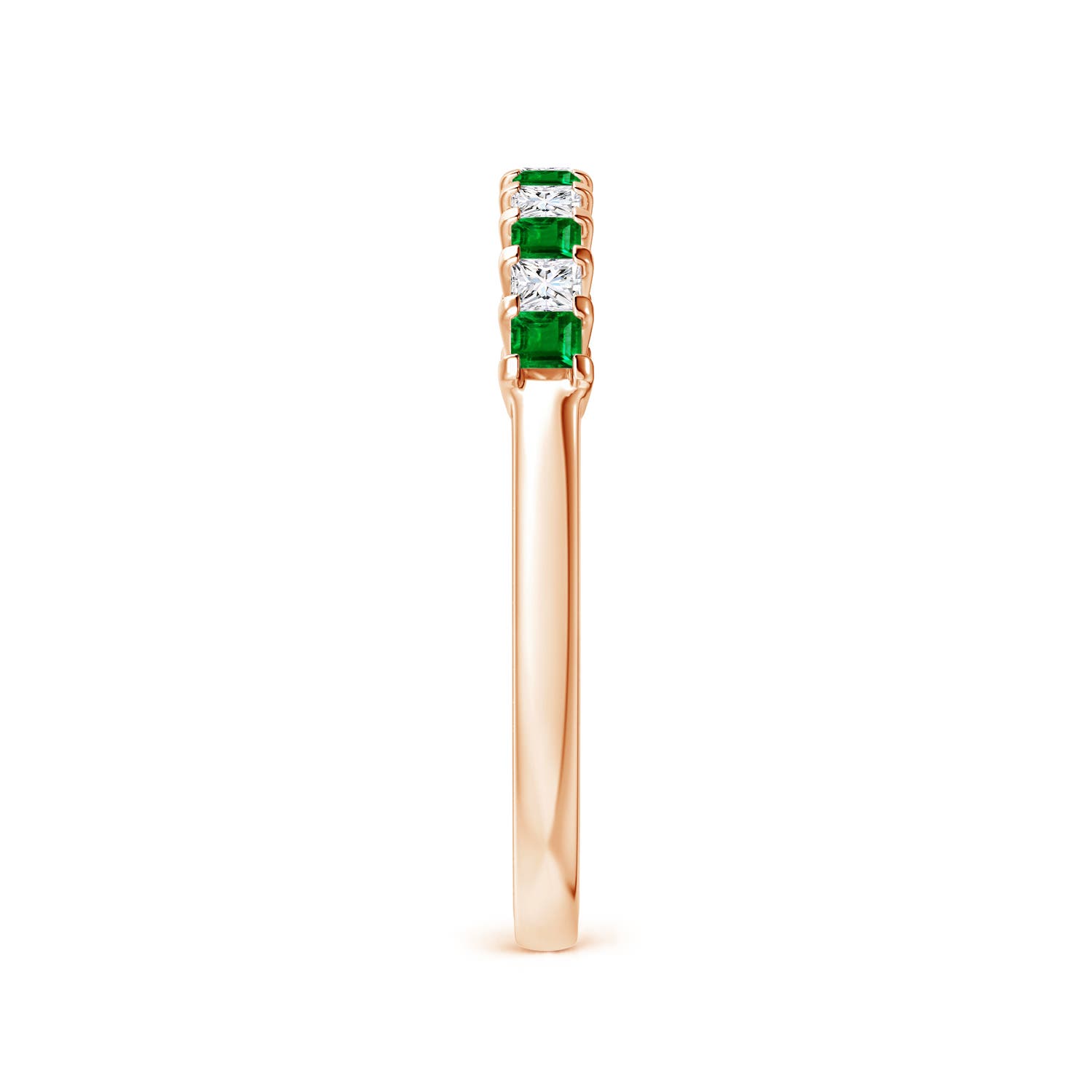 AAAA - Emerald / 0.44 CT / 14 KT Rose Gold