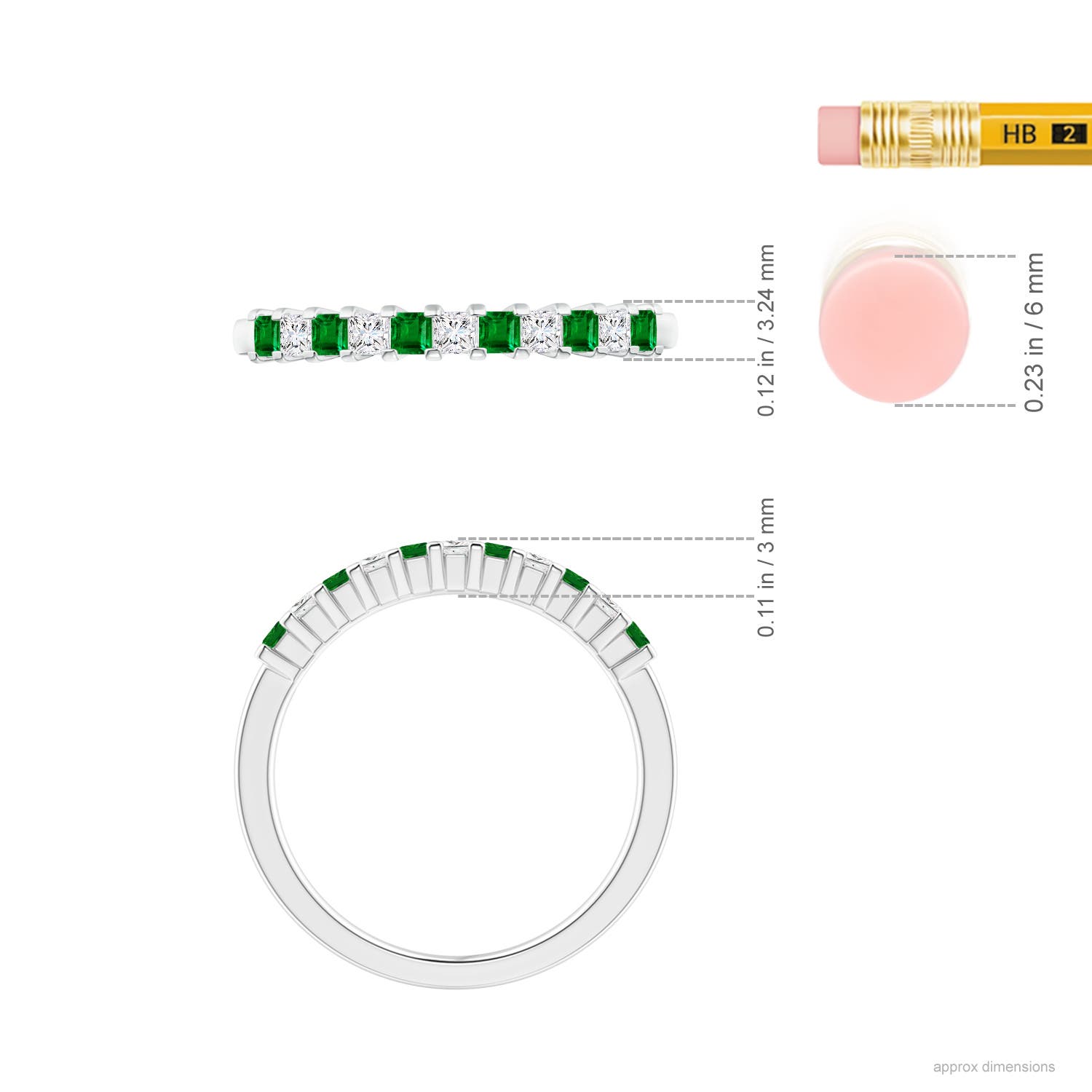 AAAA - Emerald / 0.44 CT / 14 KT White Gold