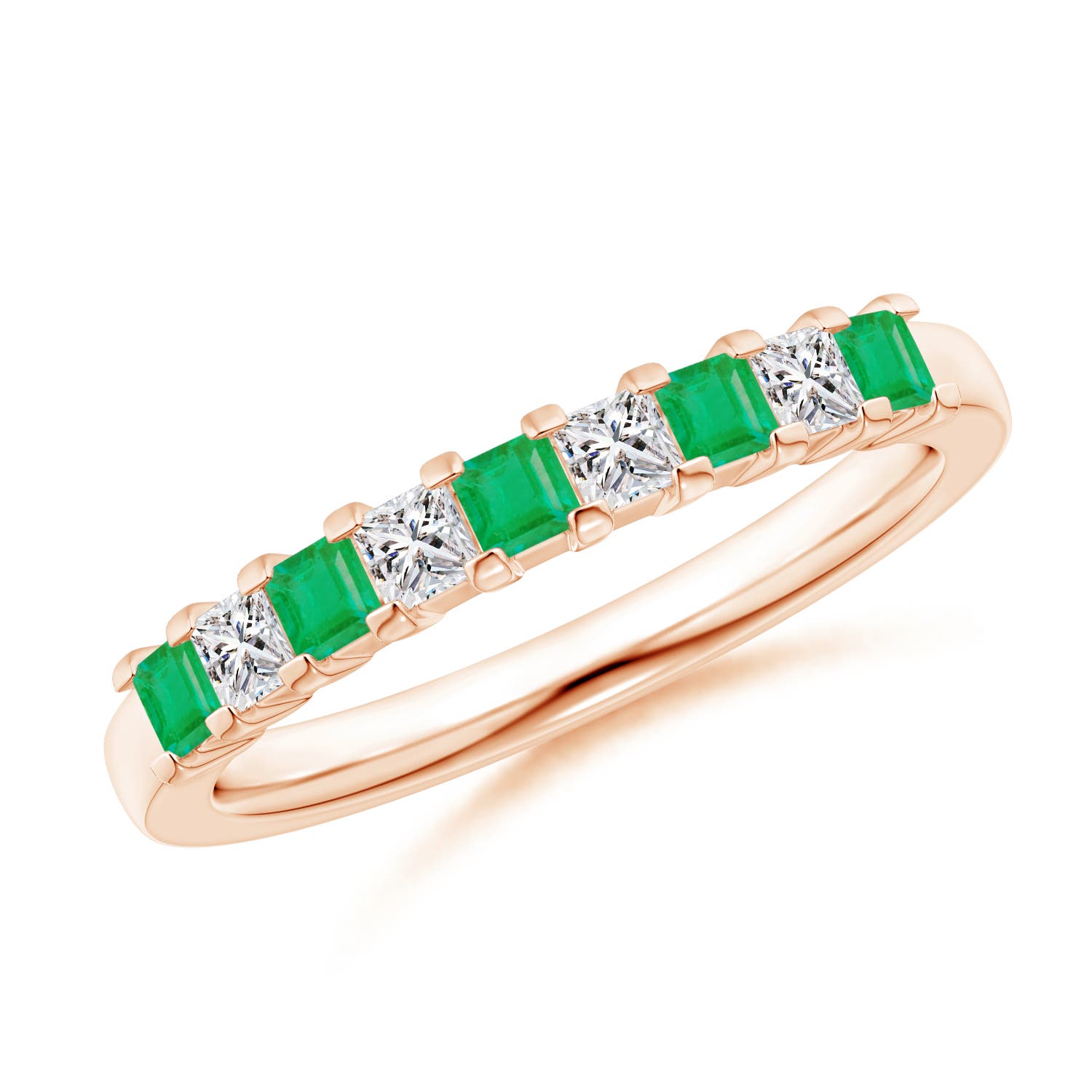 A - Emerald / 0.53 CT / 14 KT Rose Gold