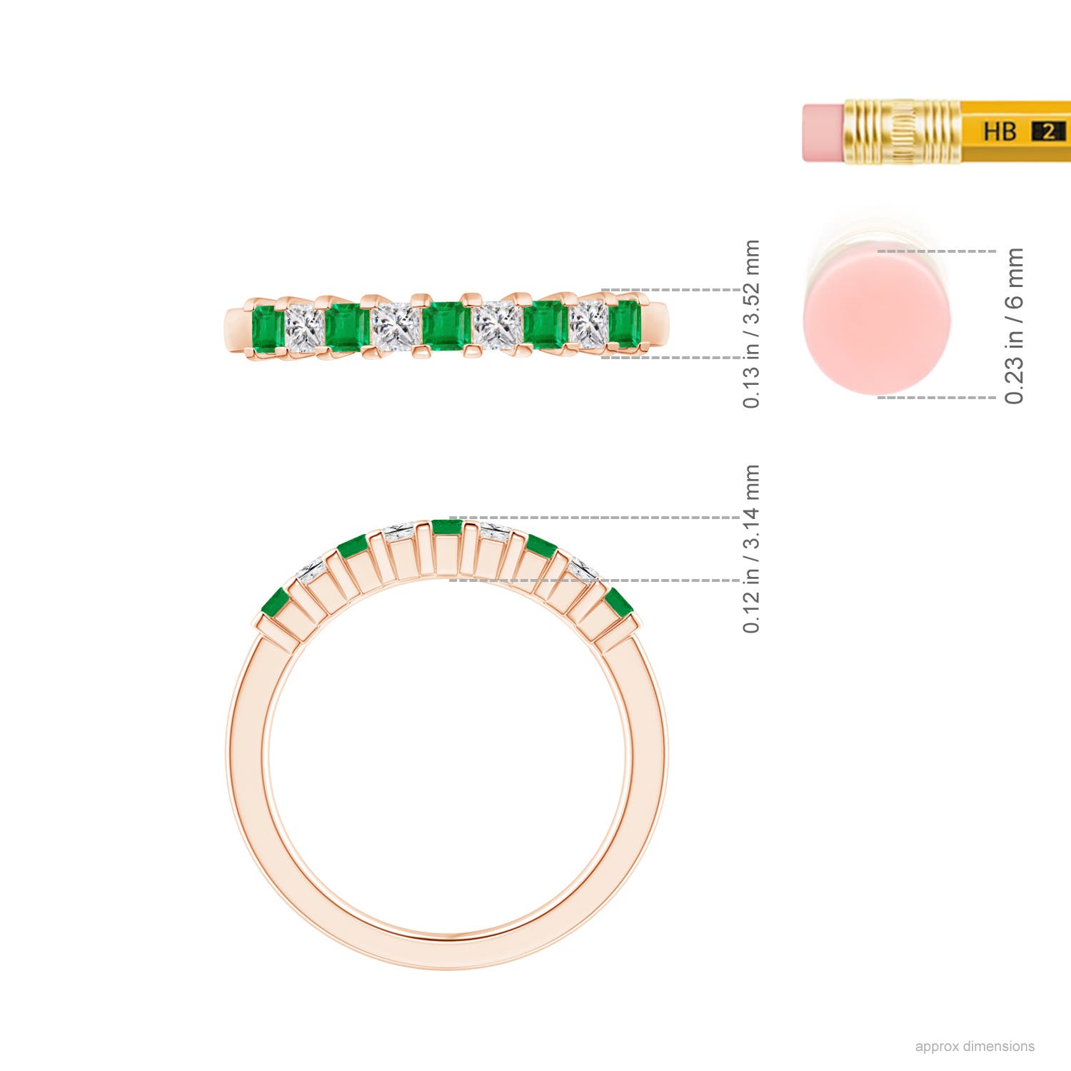 AA - Emerald / 0.53 CT / 14 KT Rose Gold