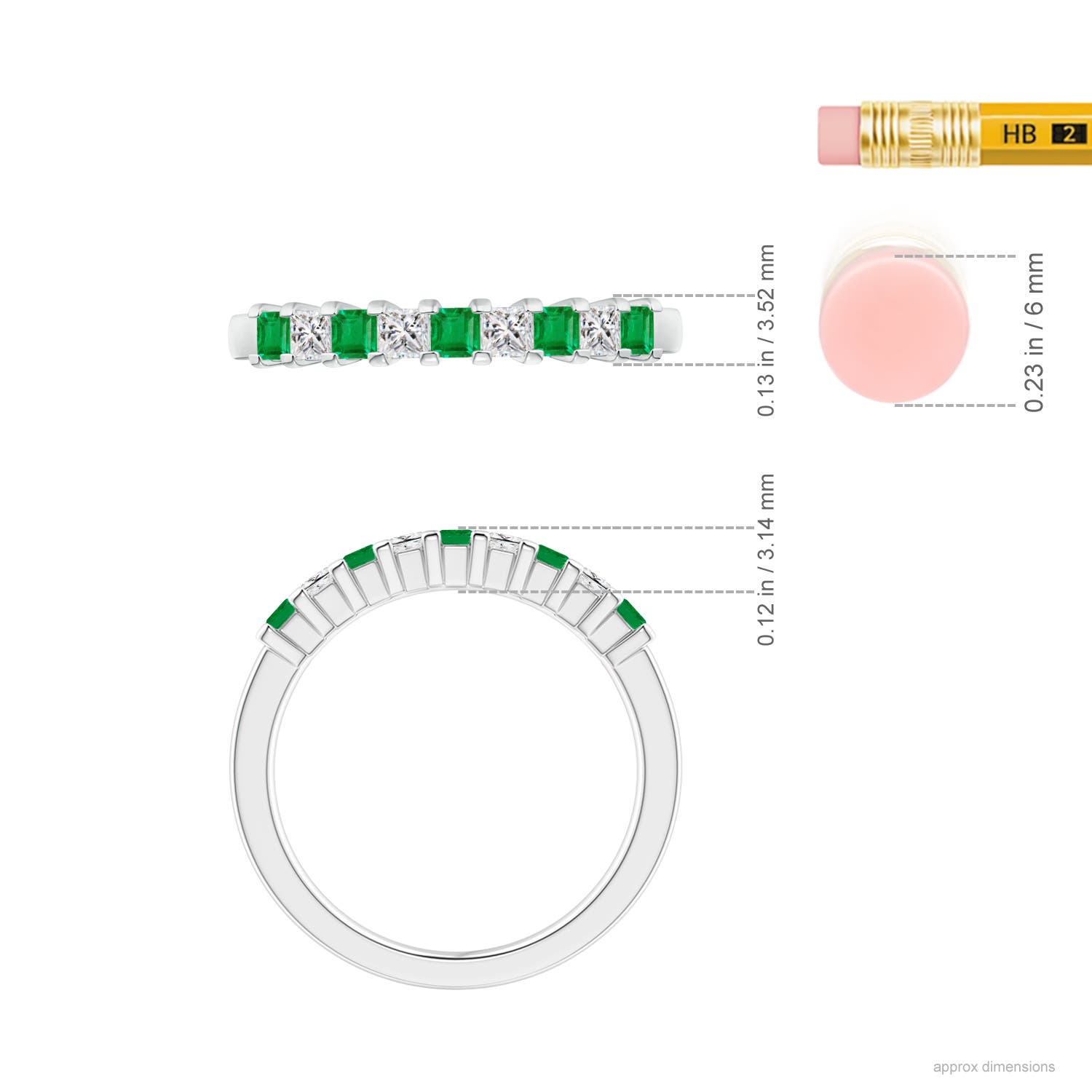 AA - Emerald / 0.53 CT / 14 KT White Gold