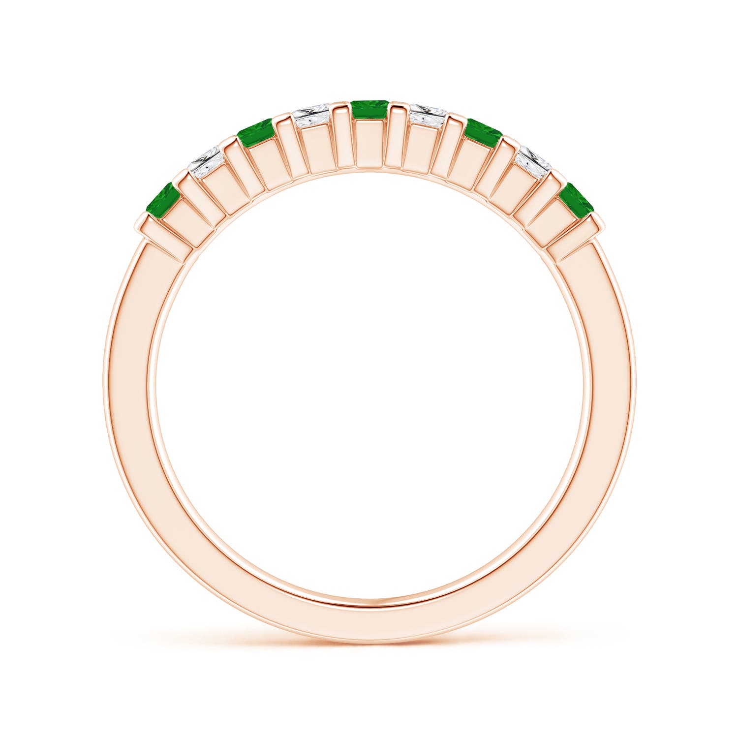 AAA - Emerald / 0.53 CT / 14 KT Rose Gold