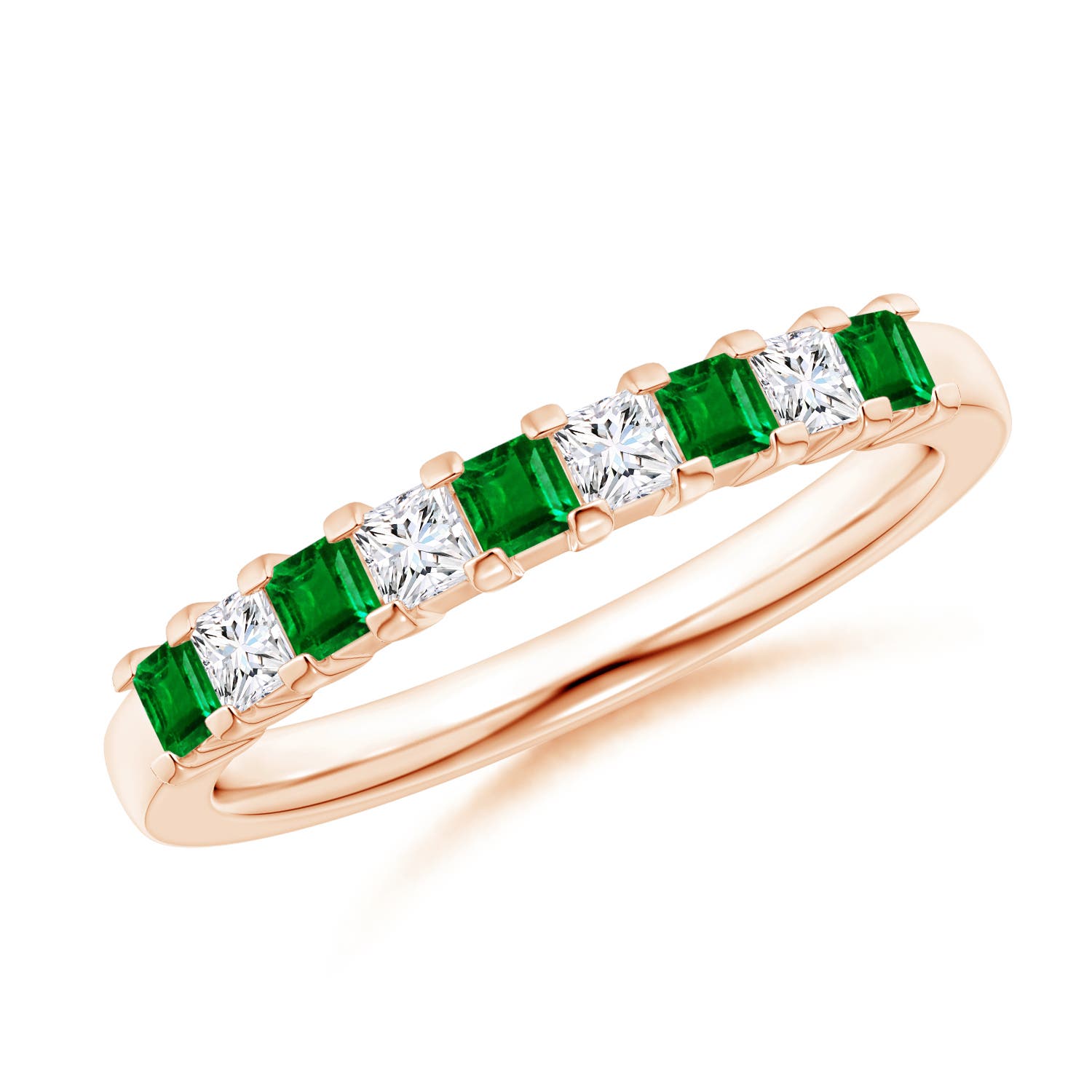 AAAA - Emerald / 0.53 CT / 14 KT Rose Gold