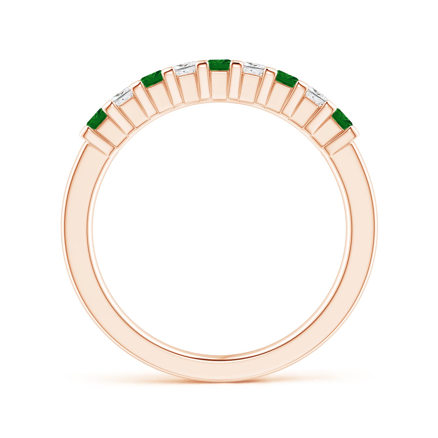 AAAA - Emerald / 0.53 CT / 14 KT Rose Gold