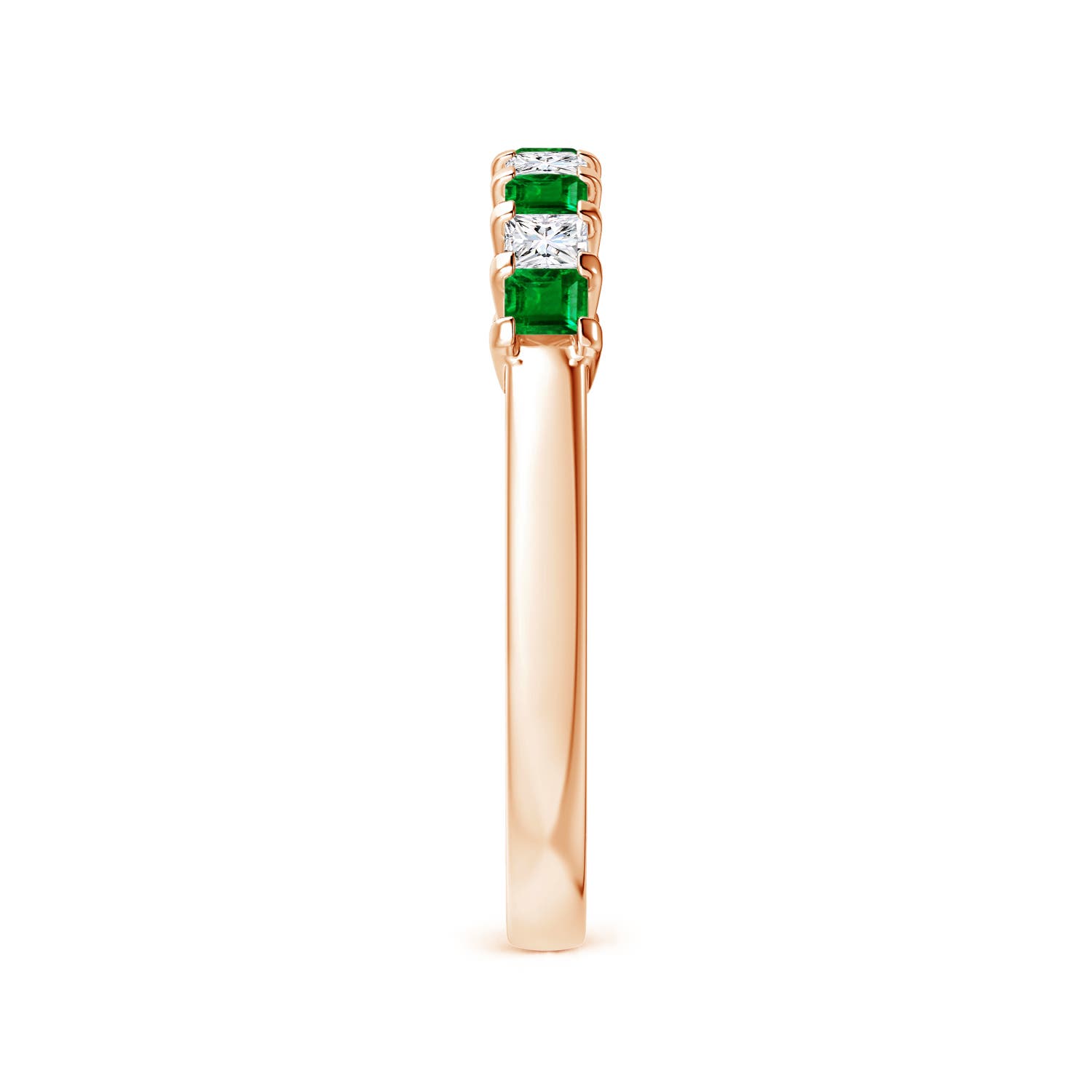 AAAA - Emerald / 0.53 CT / 14 KT Rose Gold