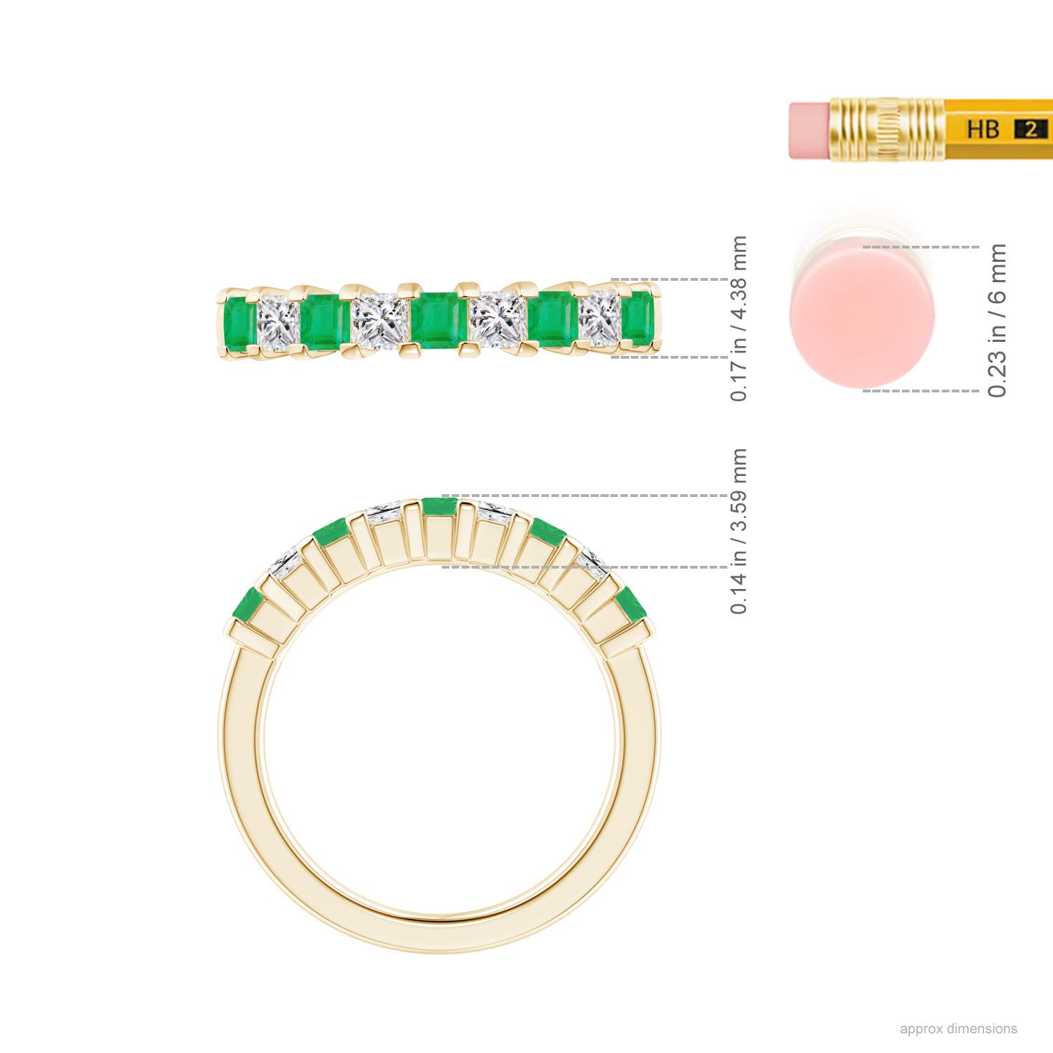 A - Emerald / 0.89 CT / 14 KT Yellow Gold