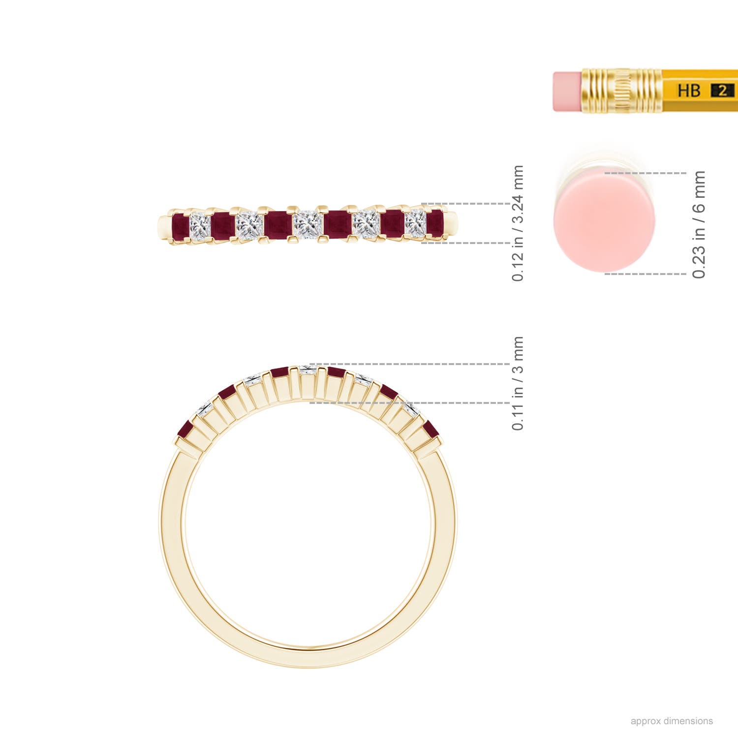 A - Ruby / 0.53 CT / 14 KT Yellow Gold