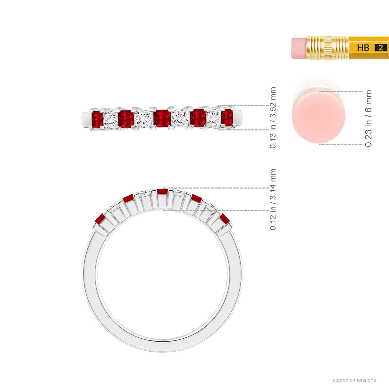 AAAA - Ruby / 0.63 CT / 14 KT White Gold