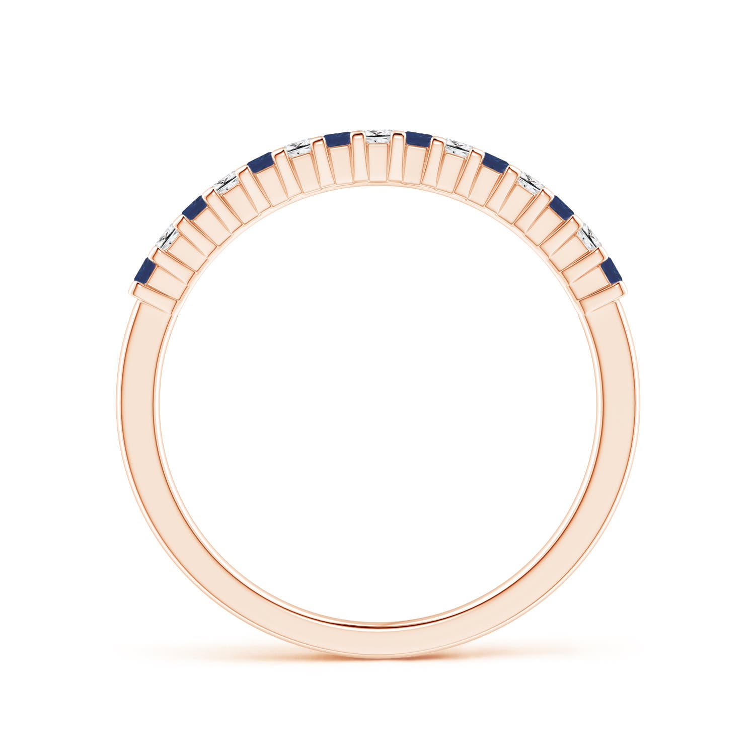 A - Blue Sapphire / 0.35 CT / 14 KT Rose Gold