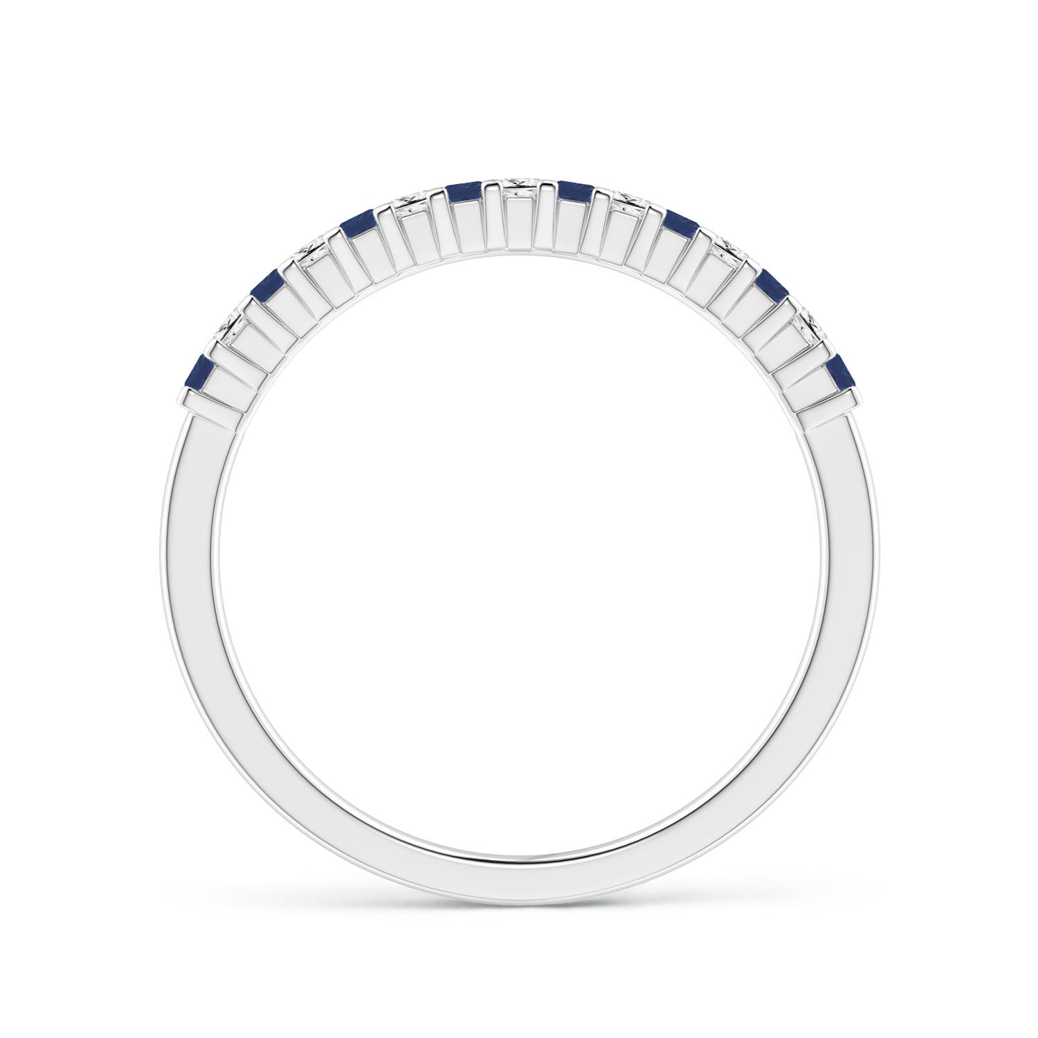 A - Blue Sapphire / 0.35 CT / 14 KT White Gold